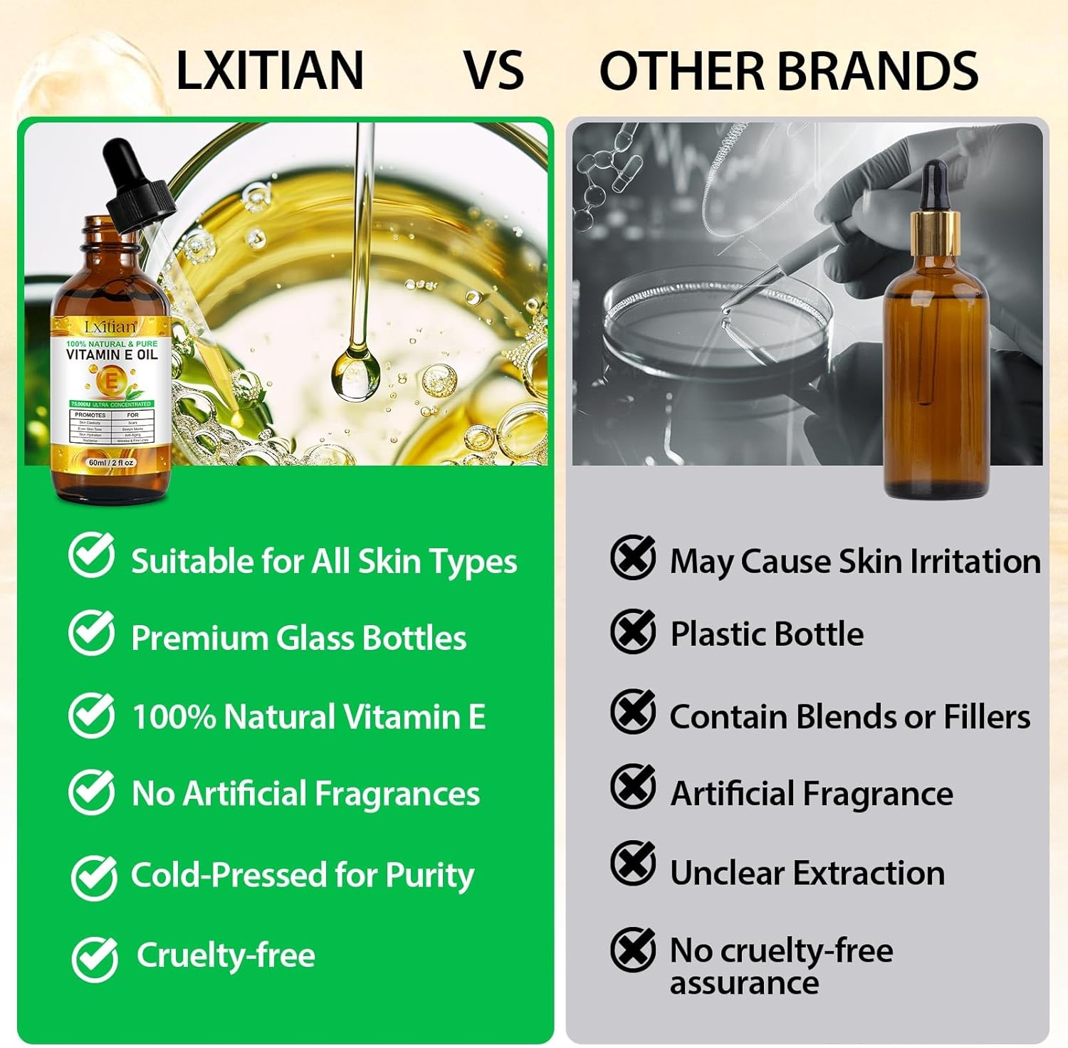 Vitamin E Oil for Face, Hair, Nails and Skin 100% Natural D-alpha-Tocopherol, 120 ml Vitamin E Anti-Aging Wrinkle Oil Ideal for Men and Women, Easy to Absorb - Image 10