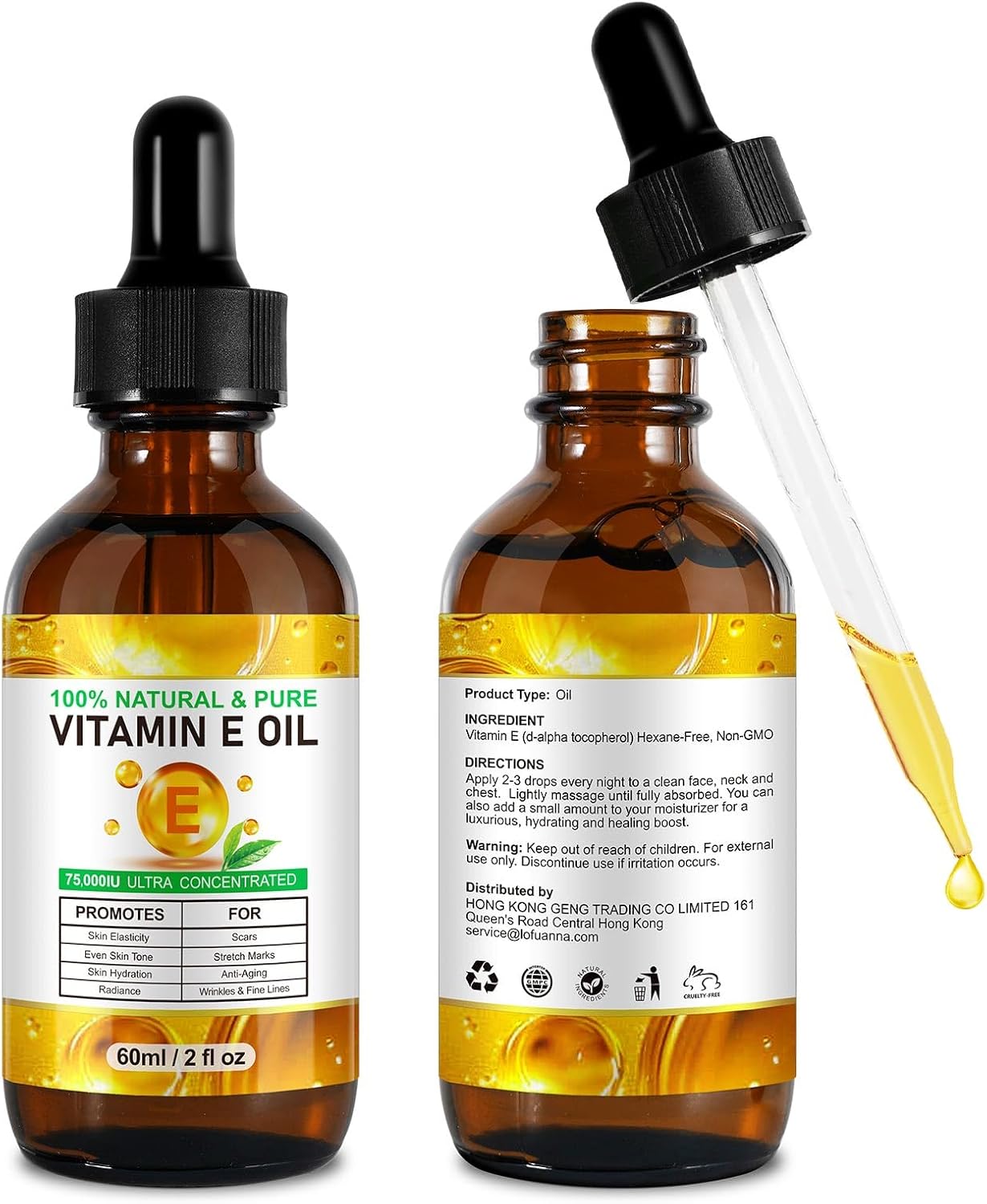 Vitamin E Oil for Face, Hair, Nails and Skin 100% Natural D-alpha-Tocopherol, 120 ml Vitamin E Anti-Aging Wrinkle Oil Ideal for Men and Women, Easy to Absorb - Image 16