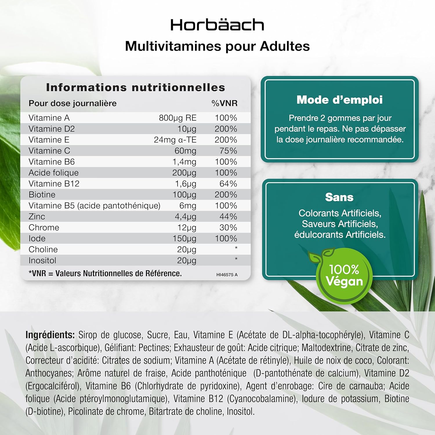 Gummies Adult Multivitamins | 14 Essential Mineral Vitamins - Vitamin A, Vitamin B12, Vitamin C, Vitamin D and Zinc | 60 Vegan Gummies | Multivitamins and Minerals | Horbaach - Image 4