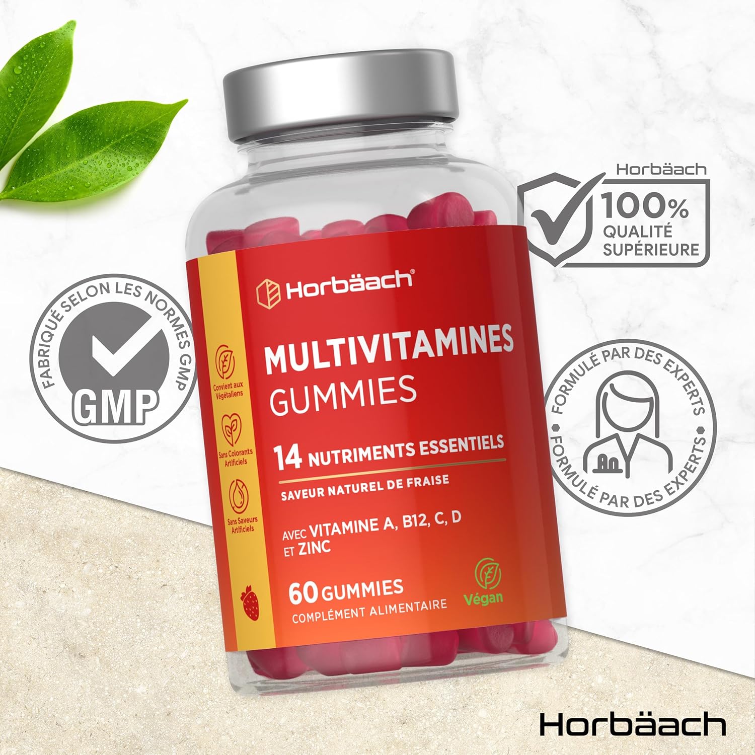 Gummies Adult Multivitamins | 14 Essential Mineral Vitamins - Vitamin A, Vitamin B12, Vitamin C, Vitamin D and Zinc | 60 Vegan Gummies | Multivitamins and Minerals | Horbaach - Image 7
