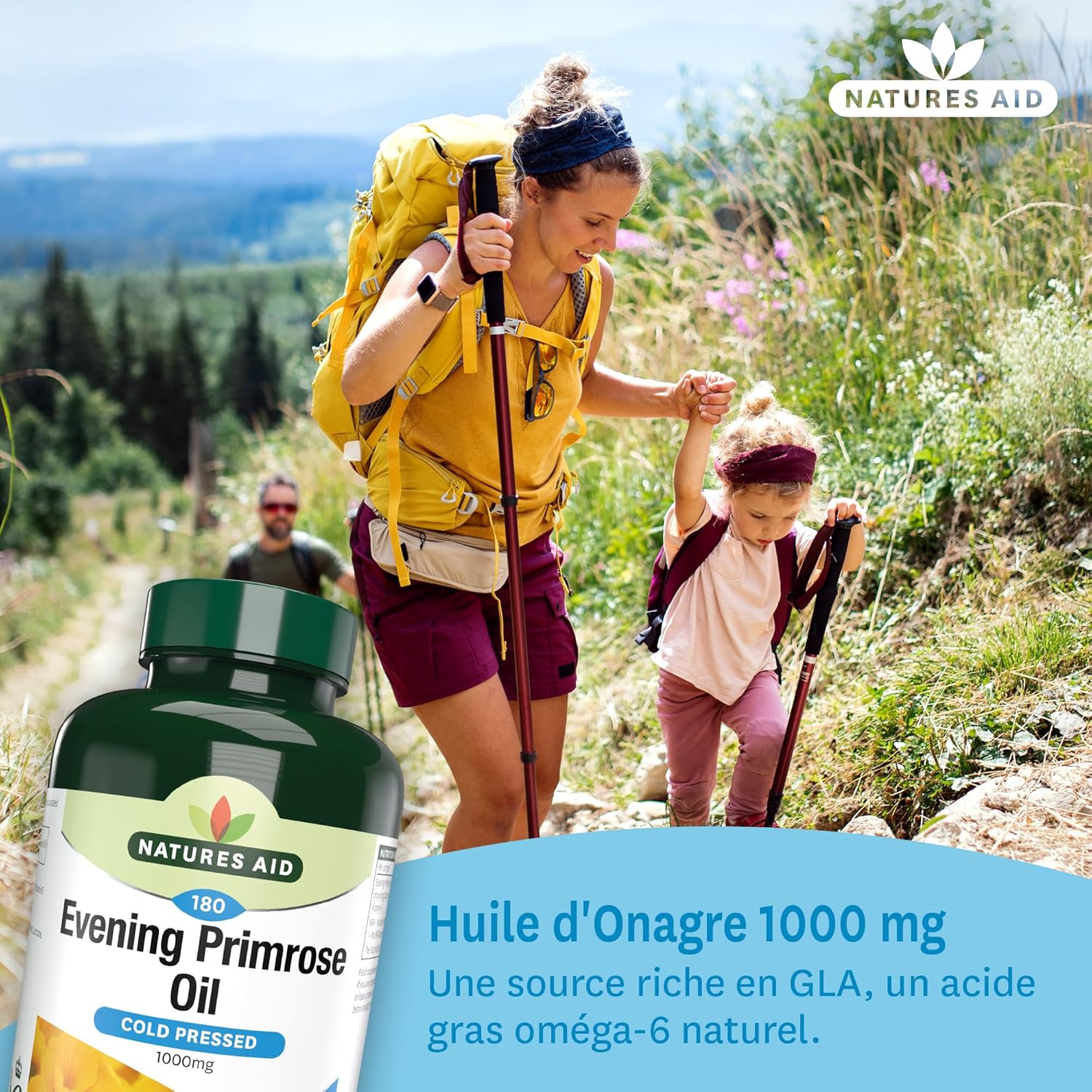 Natures Aid Evening Primrose Oil 1000Mg Soft Capsules - Natural Source of High Power Omega 6 Essential Fatty Acids Cold Pressed: Gamma Linolenic Acid (AGL) - 180 Days in Capsules - Image 3