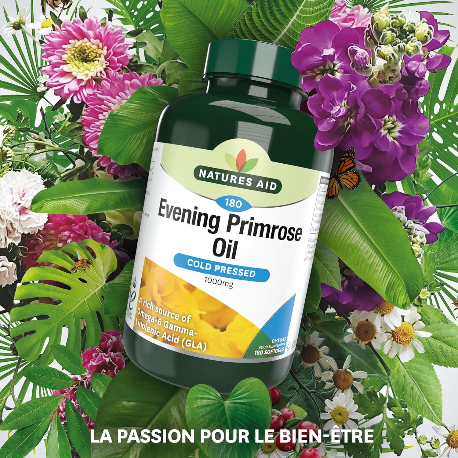 Natures Aid Evening Primrose Oil 1000Mg Soft Capsules - Natural Source of High Power Omega 6 Essential Fatty Acids Cold Pressed: Gamma Linolenic Acid (AGL) - 180 Days in Capsules - Image 6