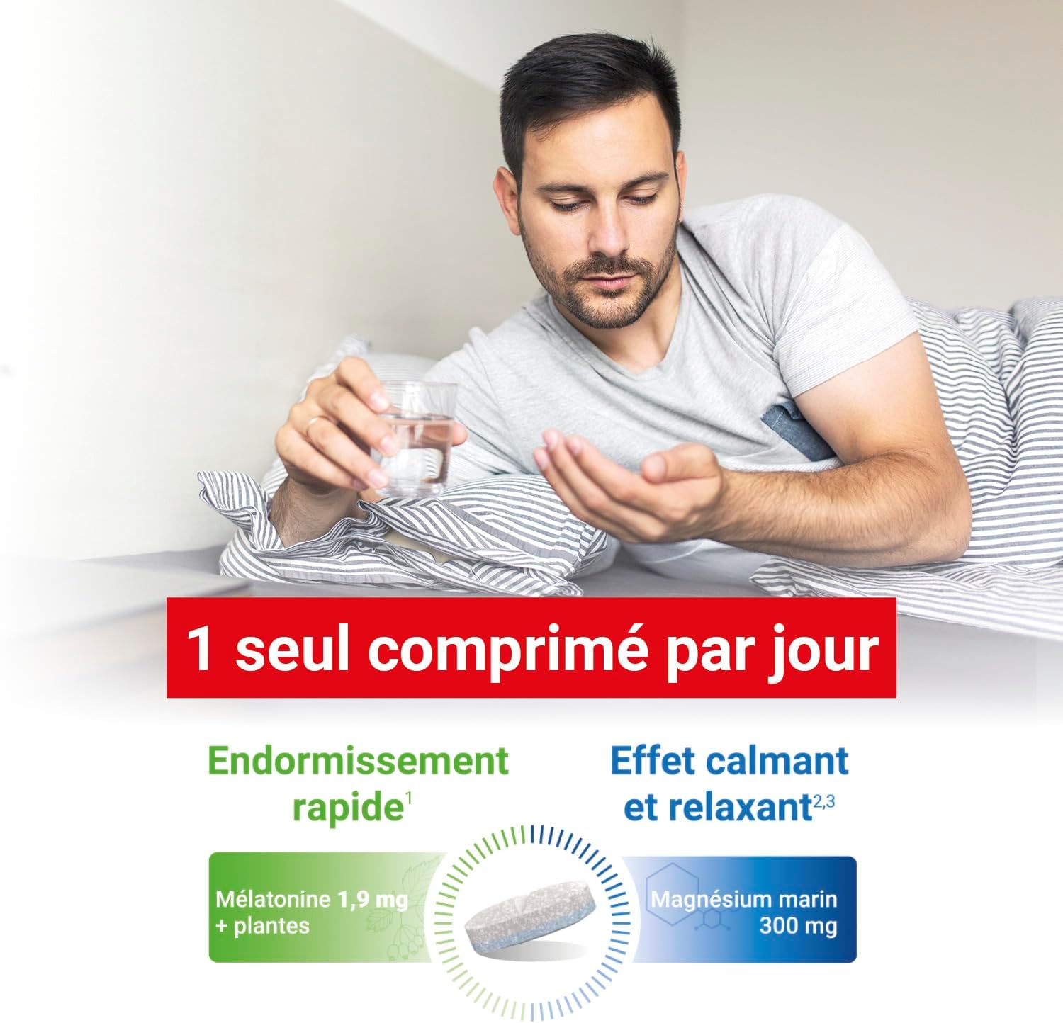 MAG 2 - Sleep-Dietary supplement - Marine magnesium 300mg, melatonin 1.9mg and plant extracts-Fast sleeping, calming and relaxing effect-Programme of 15 to 30 days - 30 tablets - Image 8