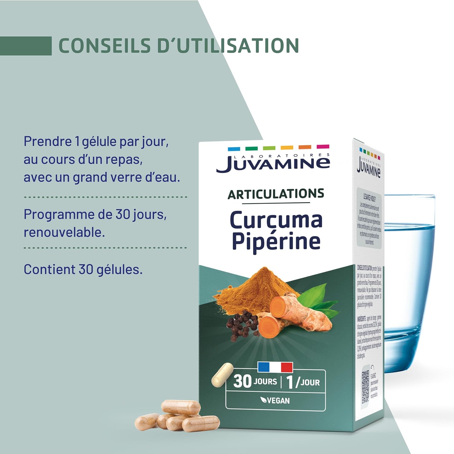 JUVAMINE - Joints - Turmeric Piperine - Vegan - 1 Month Program - 30 Capsules - Image 8