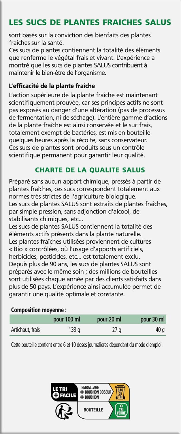 Salus – Organic Artichoke – Organic Artichoke Juice Supplement – Helps with Digestion and Liver Health – Vegan, No Additives – 200 ml - Image 6