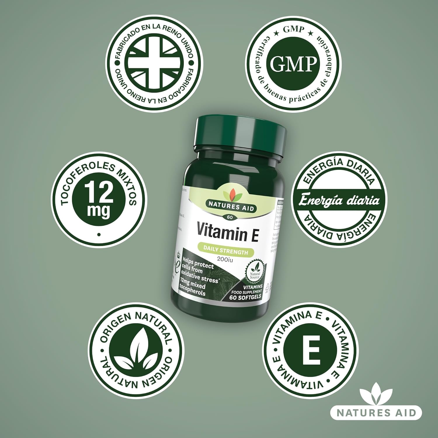 Natures Aid Vitamin E 200iu 60 capsule - Image 5