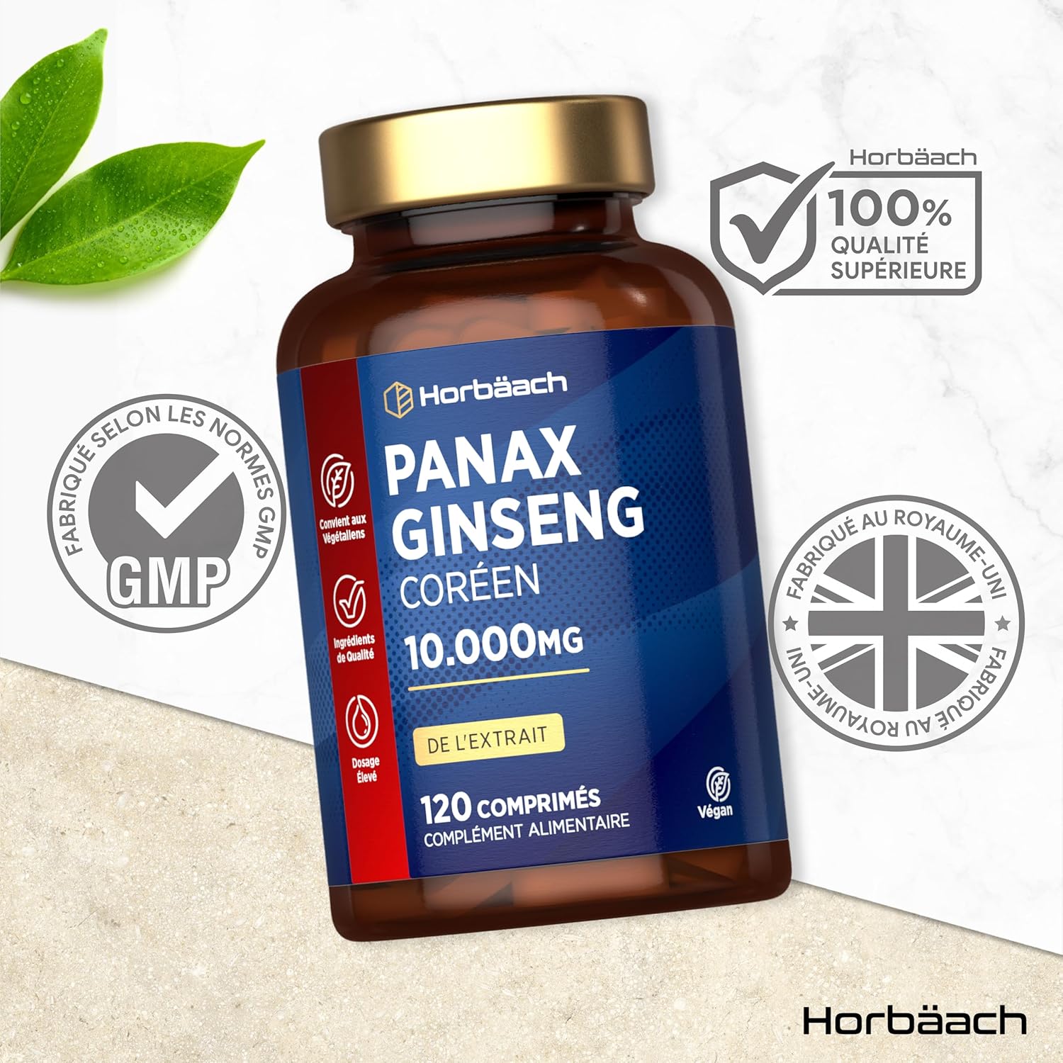 Panax Red Ginseng 10.000mg | 120 Vegan Capsules | Korean Panax Ginseng Food Supplement | Korean Red Ginseng Extract | by Horbaach - Image 8