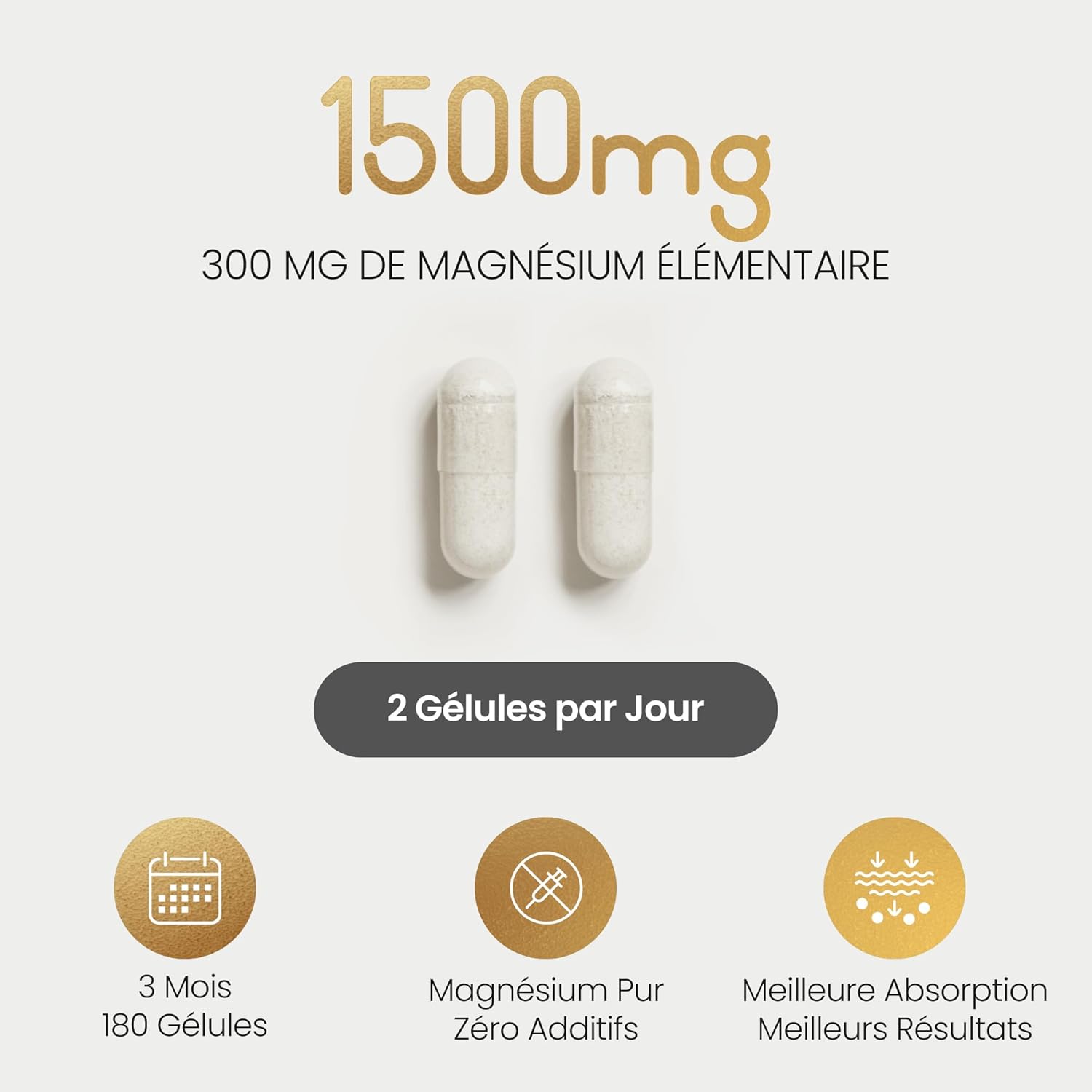 VitaBright Magnesium Bisglycinate Bio 1500mg - 300mg Elemental Magnesium Per Serving - 180 Vegetable Capsules for 3 Months - No Additives. - Image 4