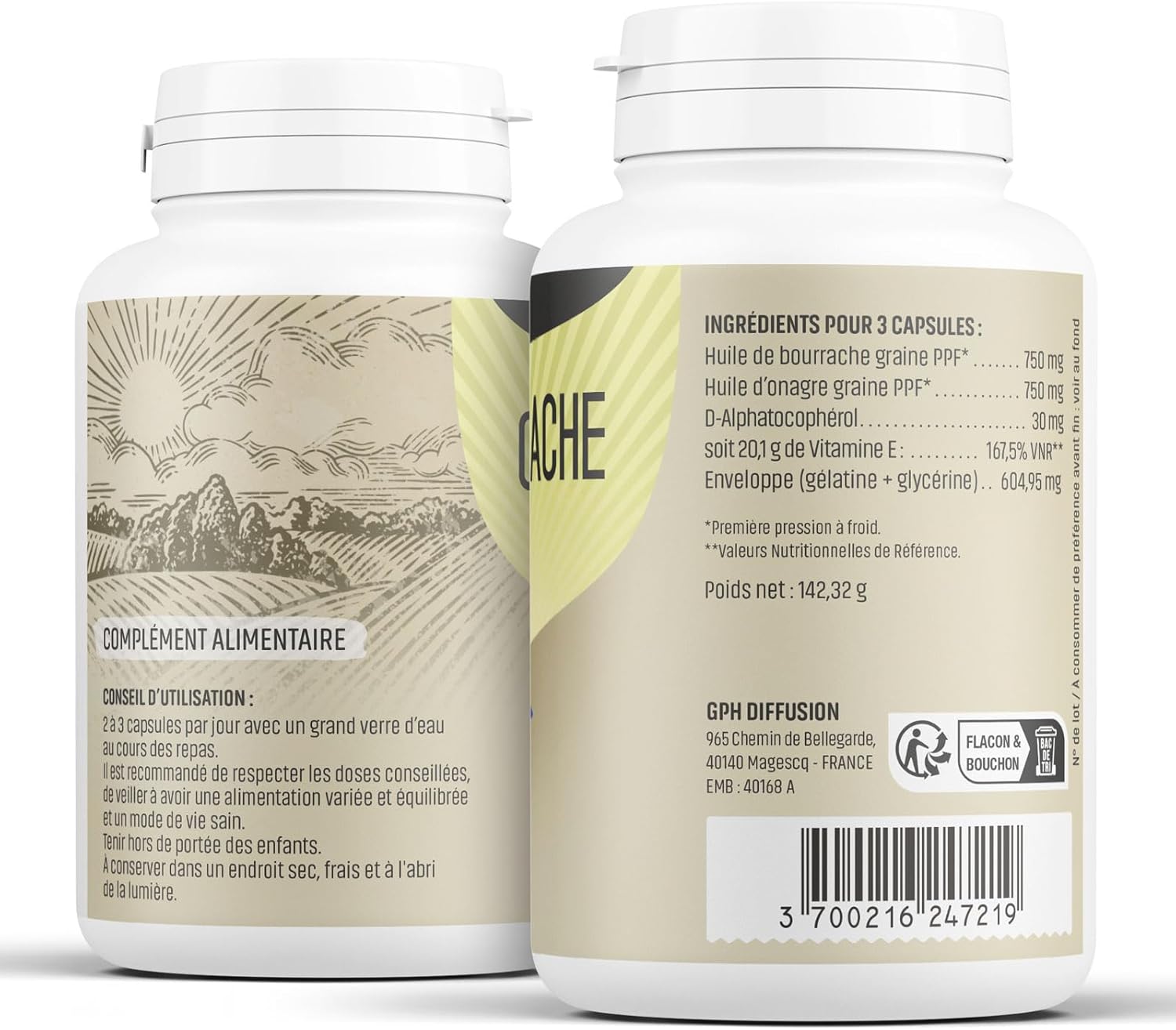 Herbes Et Plantes Evening Primrose, Borage 200 Capsules 500 mg - Packaging May Vary - Image 3