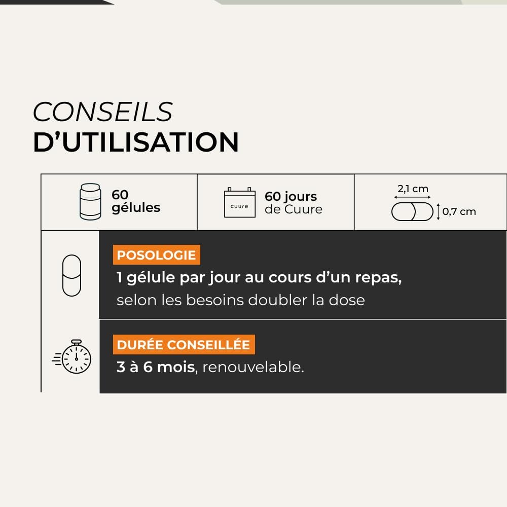 Magnesium Bisglycinate + Vitamin B6 & Taurine - Cuure - Superior to Marine Magnesium in Bioavailability - Digestive Comfort - 60 Days - Fatigue & Stress - Made in France - Image 7