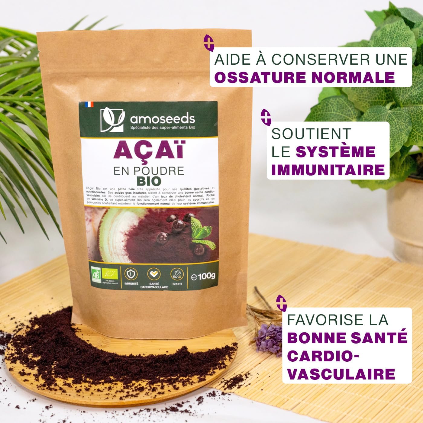 Organic Acai Powder 100g | Antioxidant, Vitality | Superior Quality, No Added Sugar (Pack of 3 x 100G) - Image 3