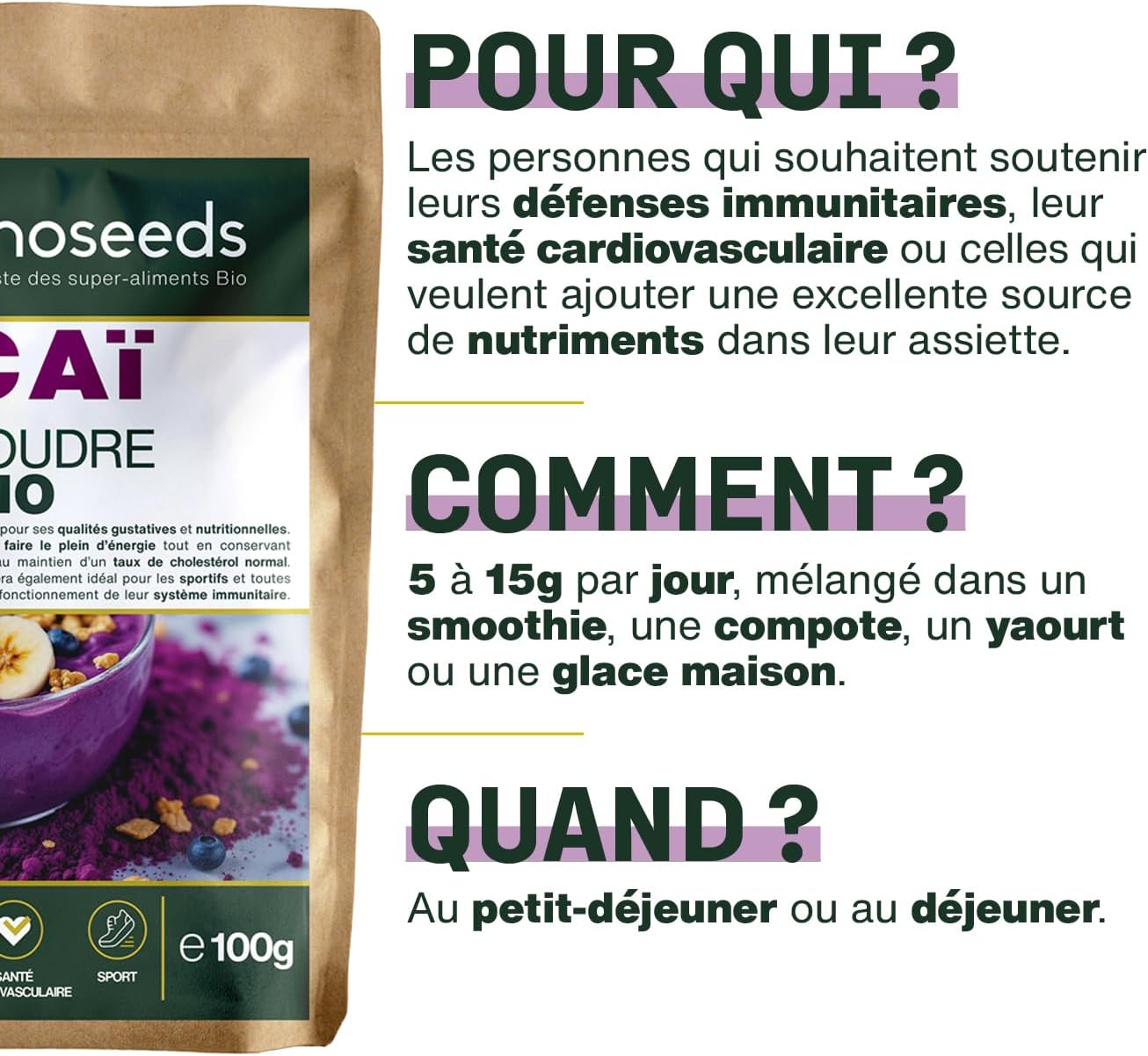 Organic Acai Powder 100g | Antioxidant, Vitality | Superior Quality, No Added Sugar (Pack of 3 x 100G) - Image 5