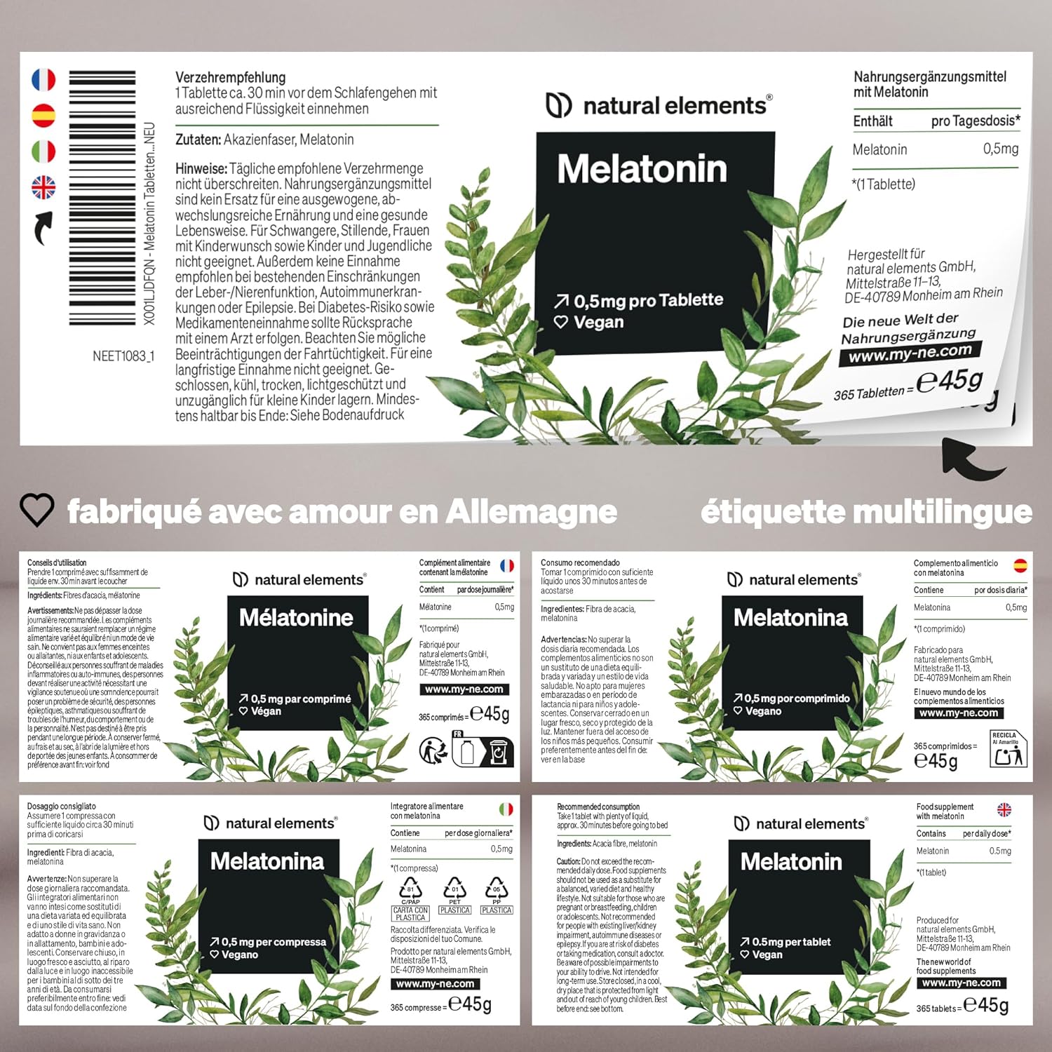 Melatonin – 365 Tablets (12 months) – Pure Supplement – Support for Sleep – Best Rest – Highly Dosed Sleeping Pill – 100% Vegan – No Additives and Artificial Flavours - Image 6