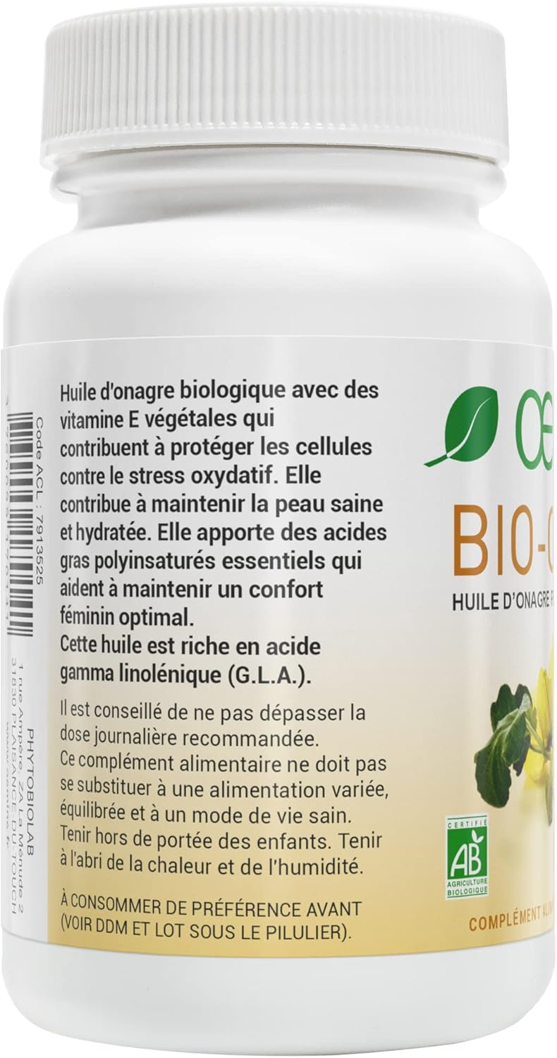 Oemine Organic Evening Primrose 1000mg 60 Capsules - Cold Pressed Organic Evening Primrose Oil, GLA Source, Enriched Vitamin E - Female Comfort and Healthy Skin - Menstrual Cycle & Menopause Food - Image 3