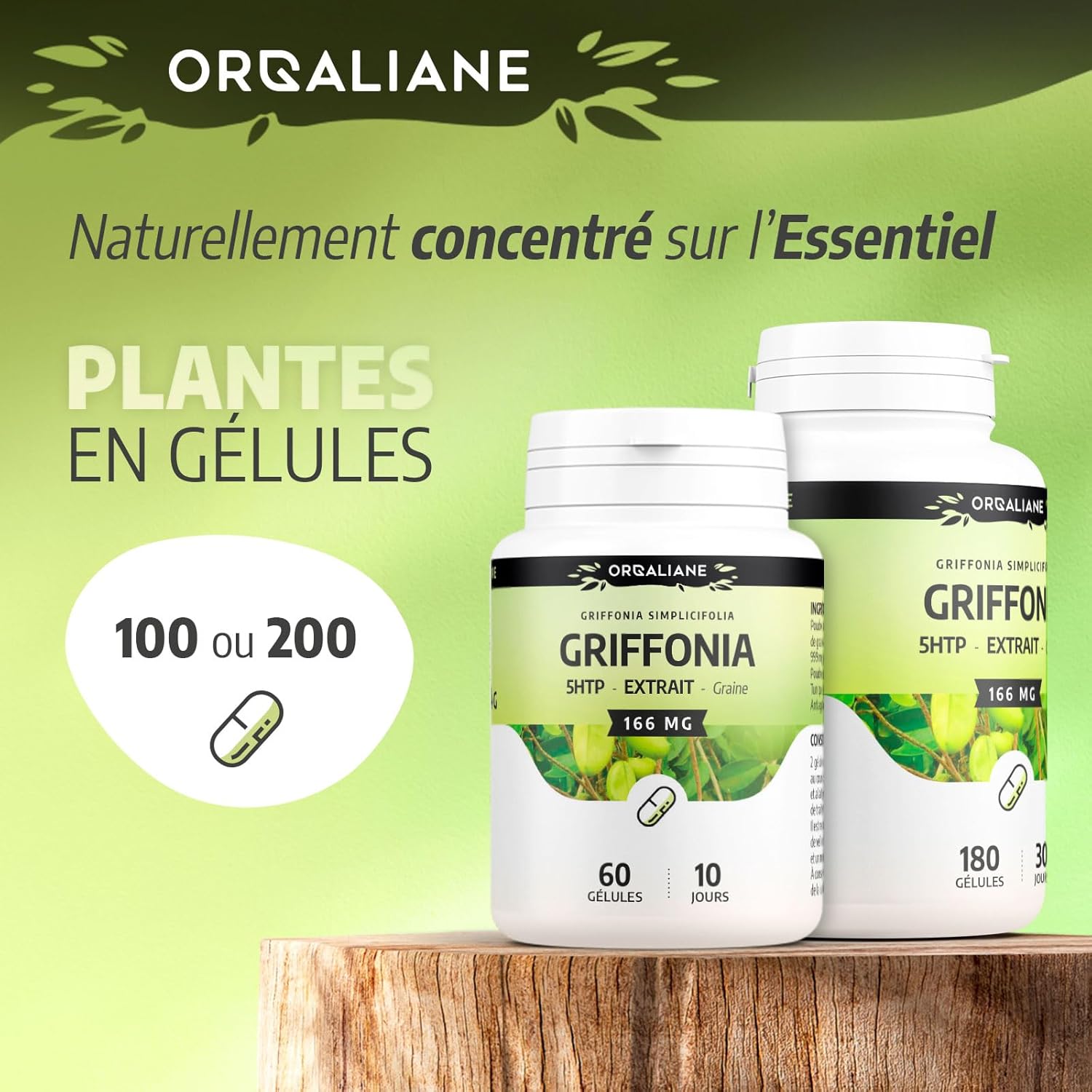 Griffonia extract 15% 5-HTP - 166 mg - 180 capsules - Orgaliane - Image 5