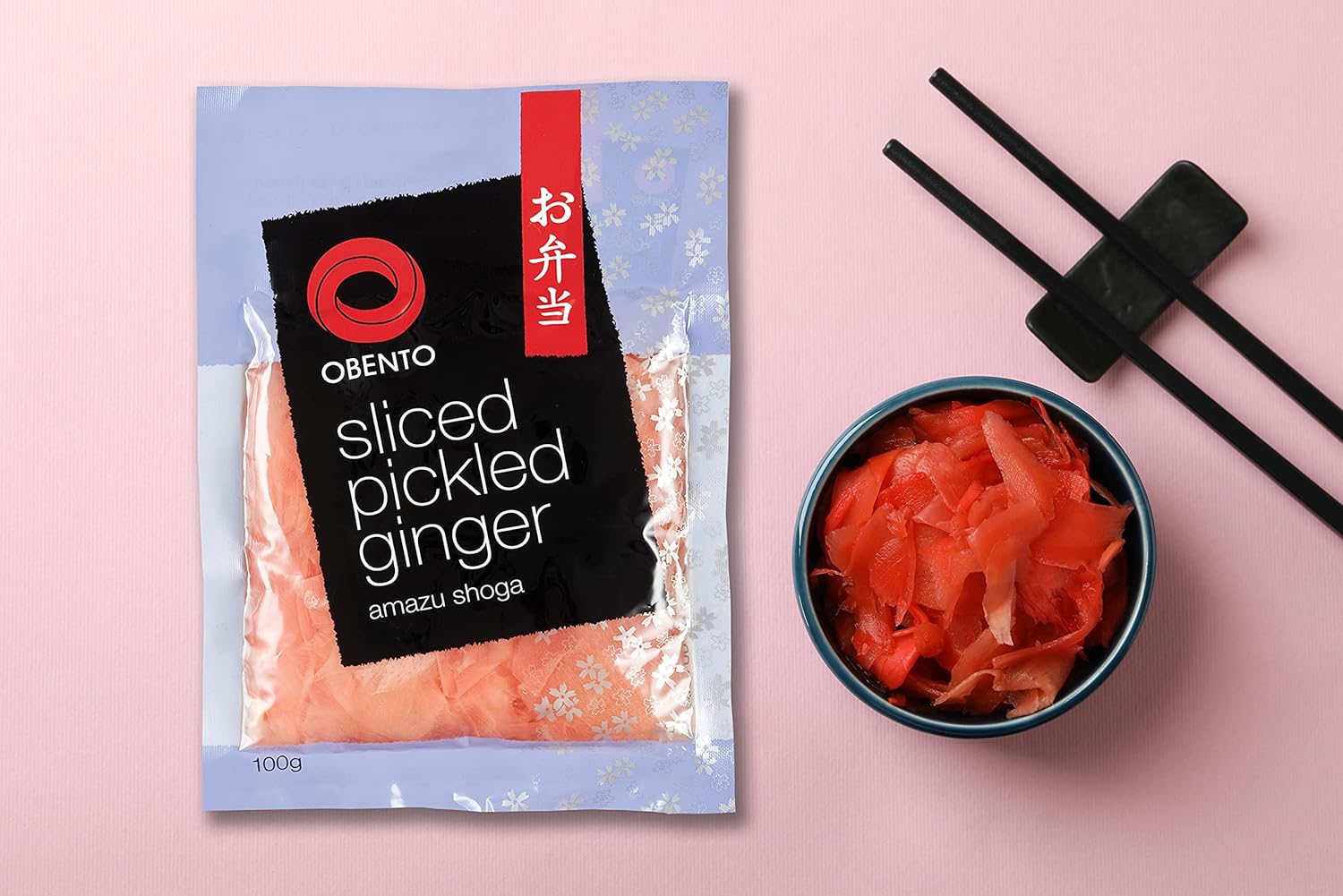 Obento Sliced Pickled Ginger Pink, Pink Sliced Pickled Ginger, 100g (Pack of 4) - Image 4