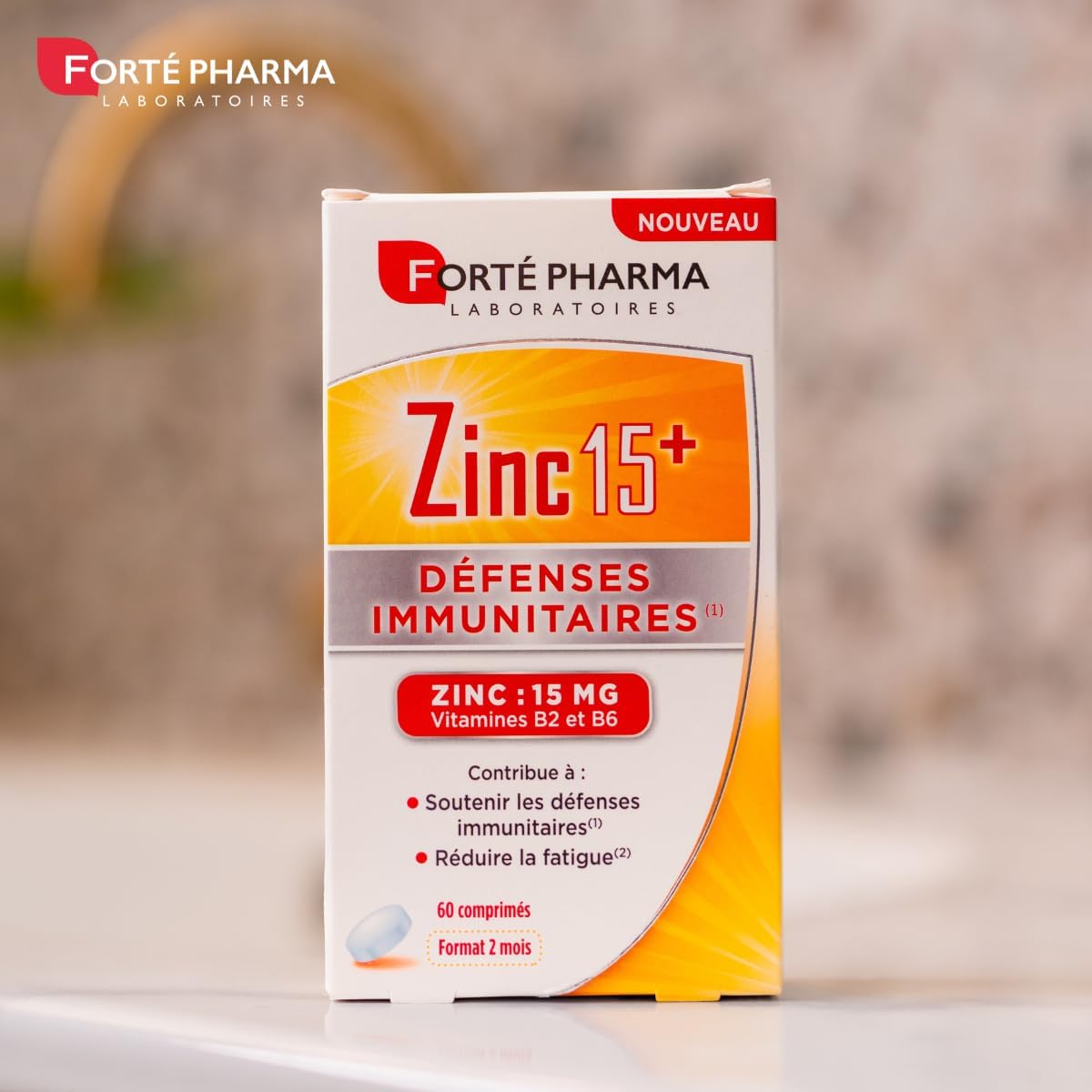 Forté Pharma Zinc 15+ | Zinc Bisglycinate 15 mg + Vitamins B2 & B6 - Anti Fatigue - Immune Defenses Dietary Supplement Maximum Dosage | 60 tablets, 1/day, 2 months - Image 6