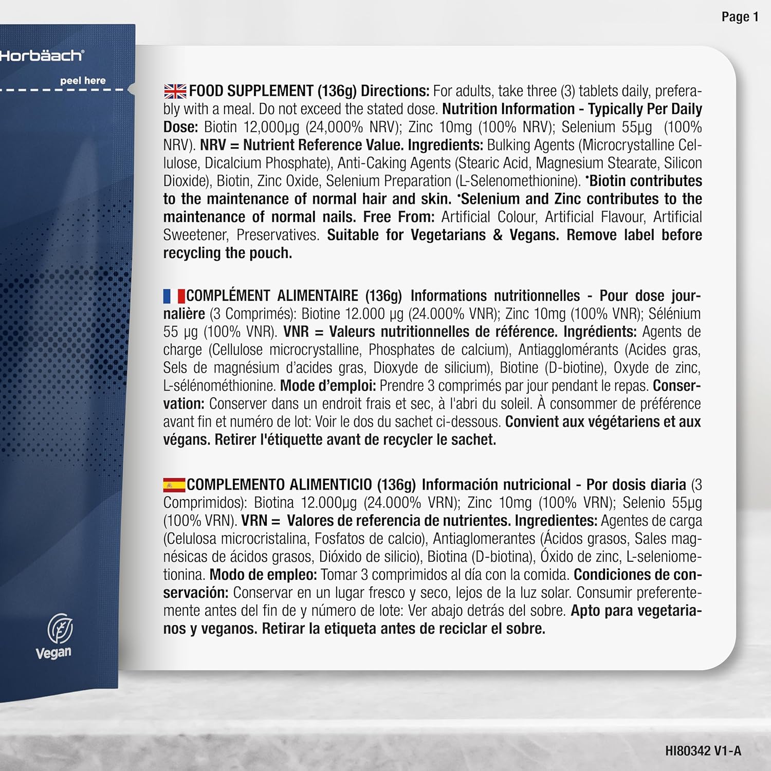 Biotin 12000 mcg Extra Strong | 540 Vegan Tablets | Complex With Zinc and Selenium | Food Supplement For Hair Skin Nails | Vitamin B7 Hair Skin and Nails | Horbaach - Image 5