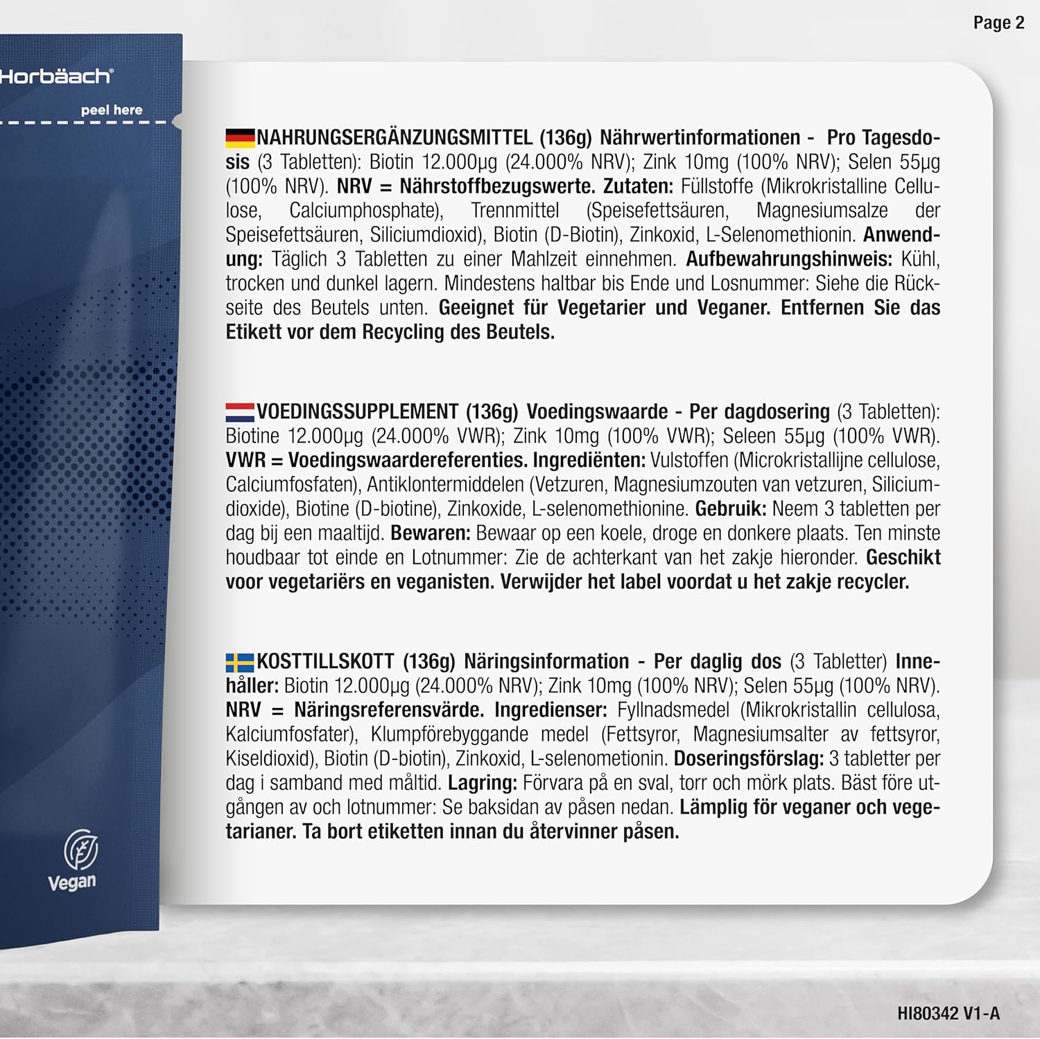 Biotin 12000 mcg Extra Strong | 540 Vegan Tablets | Complex With Zinc and Selenium | Food Supplement For Hair Skin Nails | Vitamin B7 Hair Skin and Nails | Horbaach - Image 6