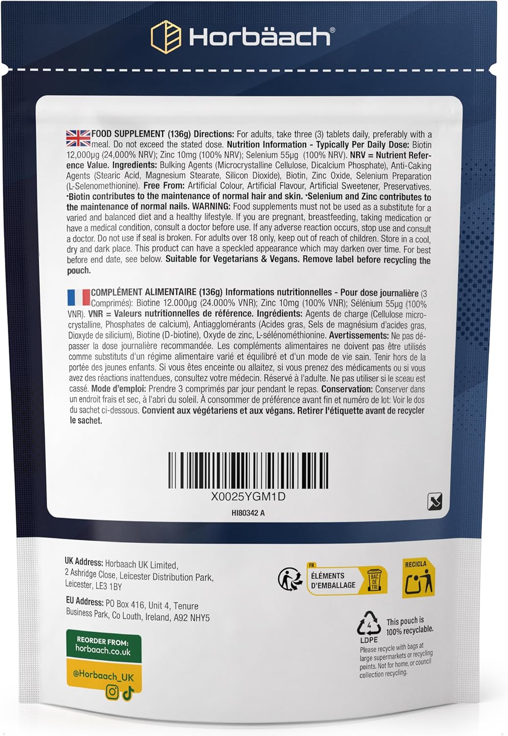 Biotin 12000 mcg Extra Strong | 540 Vegan Tablets | Complex With Zinc and Selenium | Food Supplement For Hair Skin Nails | Vitamin B7 Hair Skin and Nails | Horbaach - Image 8