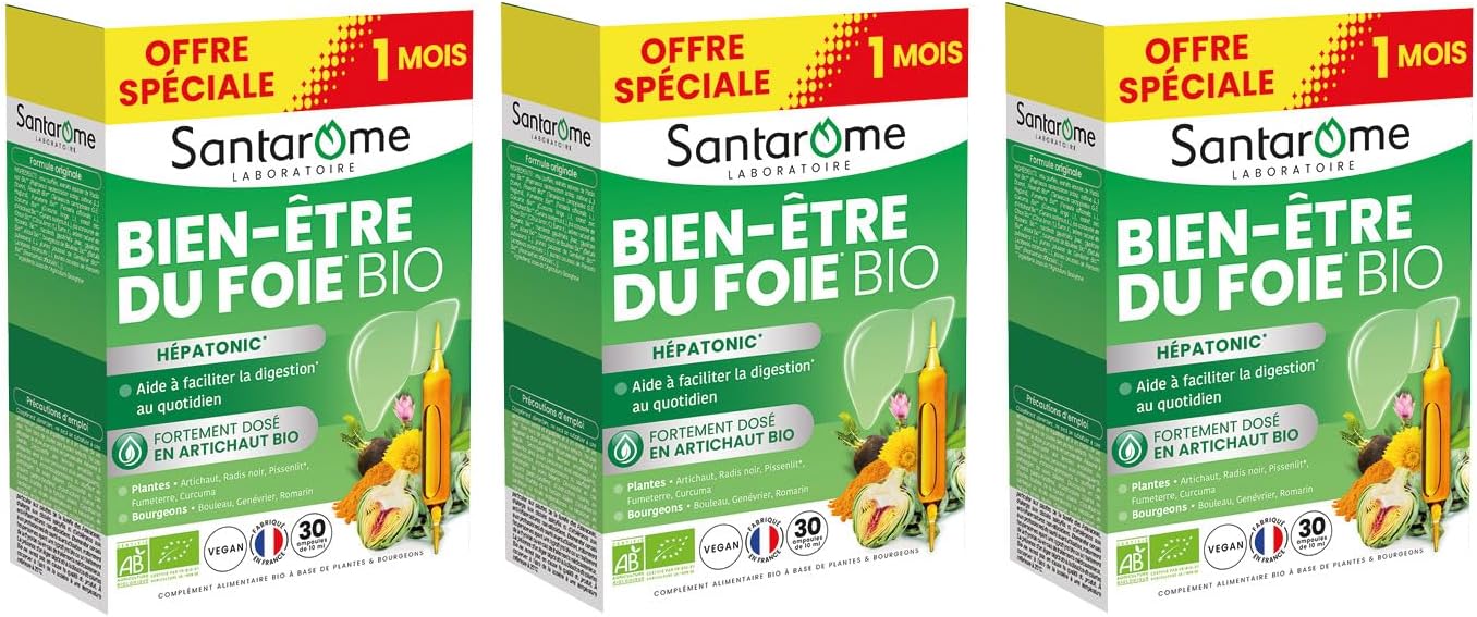 Santarome Bio - Liver Wellness | Digestion Food Supplement | Draining & Antioxidant - Organic Plants - Artichoke, Black Radish, Dandelion - Hepatonic | 30 Ampoules | Made In France - Image 9