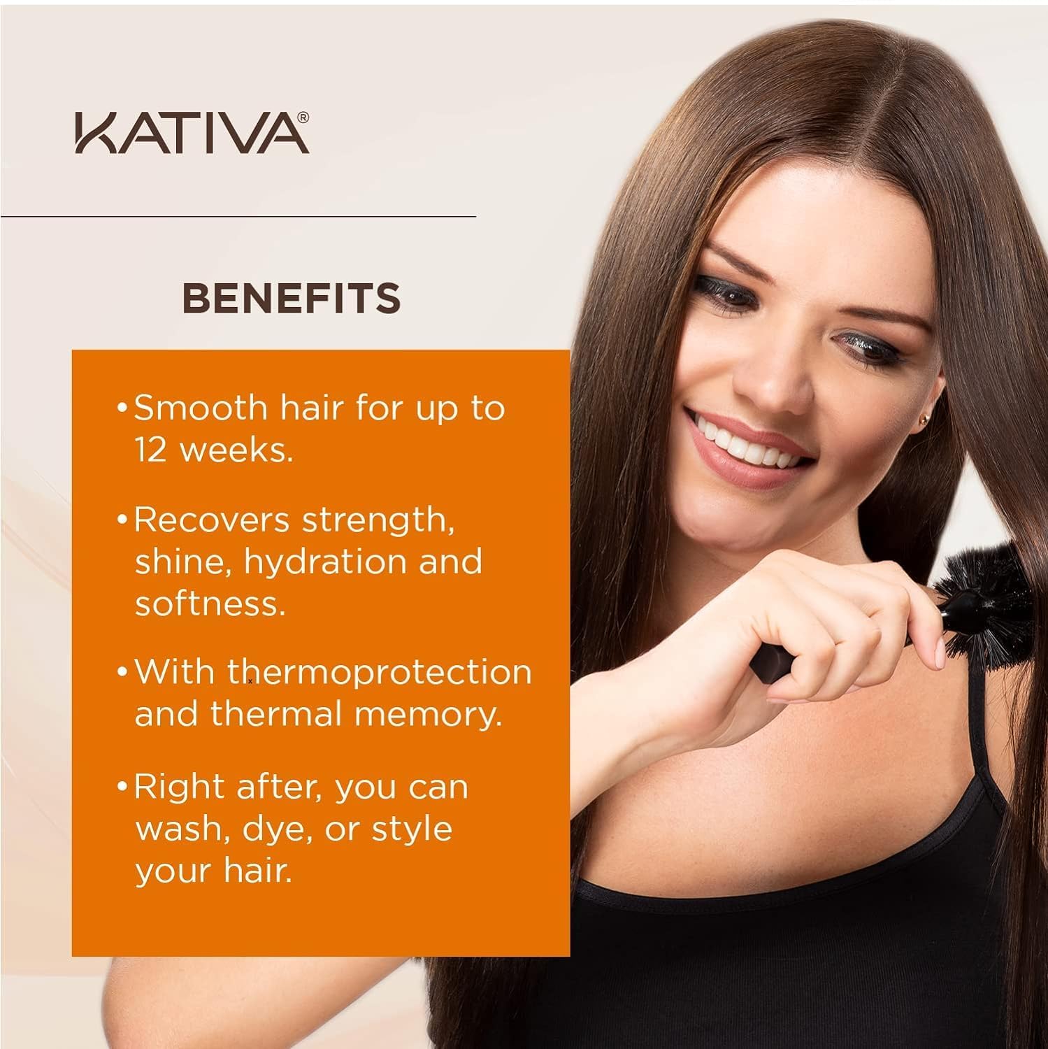 KATIVA – Premium Brazilian Straightening Kit | New Formula with Hyaluronic Acid | Formol Free Natural Smoothing Care | Hydration, Repair and Shine | Professional Result - Image 9