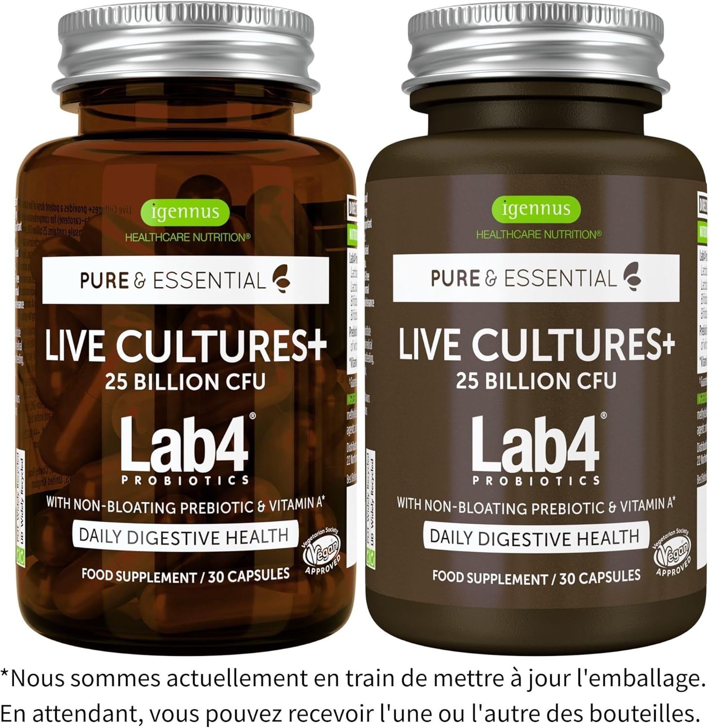 Probiotics & Prebiotics, Lab4 Intestinal Flora Complex, with Lactobacillus Acidophilus & Bifidobacterium, 25 Billion CFU, Vegan, 30 Capsules - by Igennus - Image 3