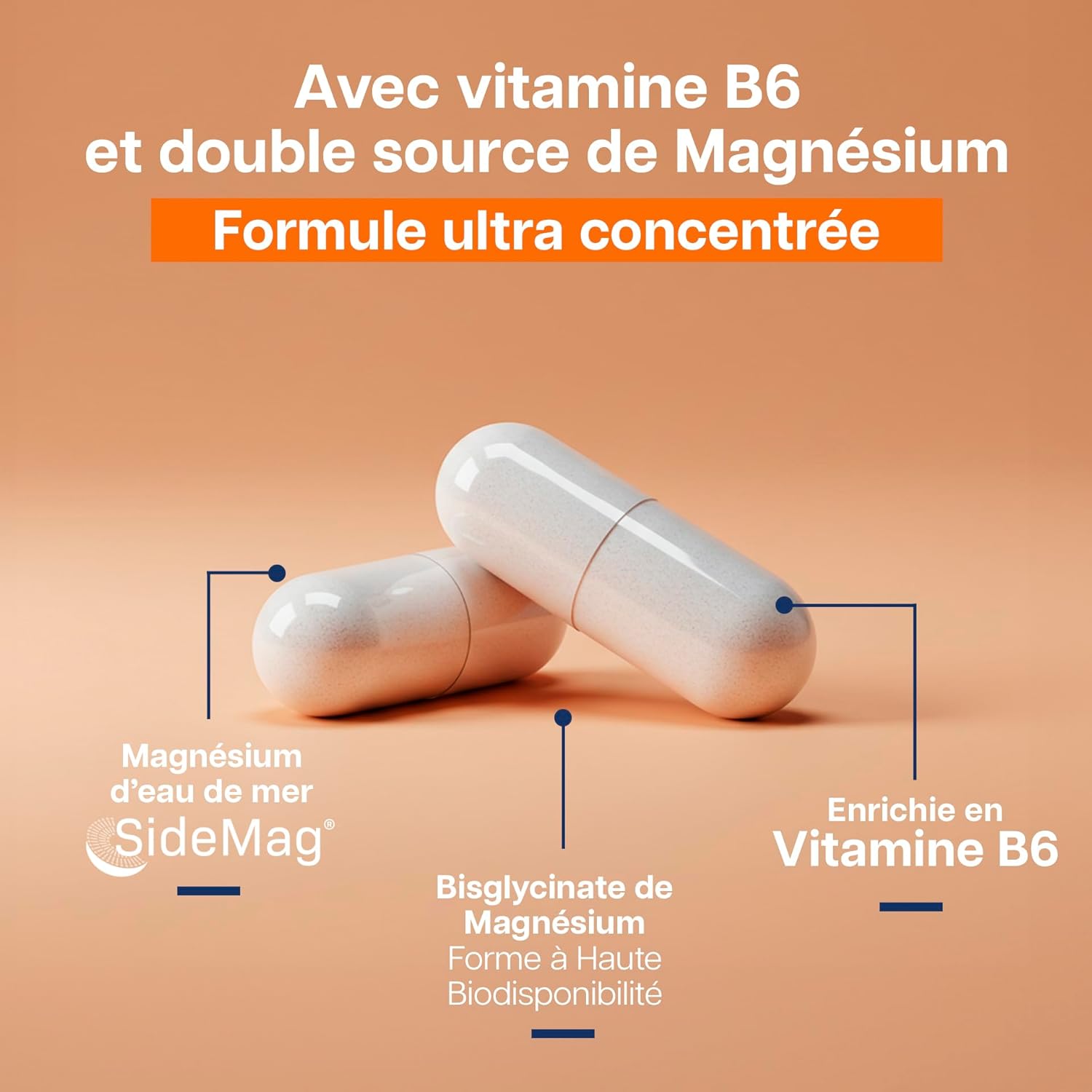 Magnesium B6 Pure Essence | Magnesium Bisglycinate + Marine Magnesium | Sleep, Stress, Fatigue - Maximum Absorption & Easy Assimilation | 60 Capsules 1 Month | Api-Nature - Image 5