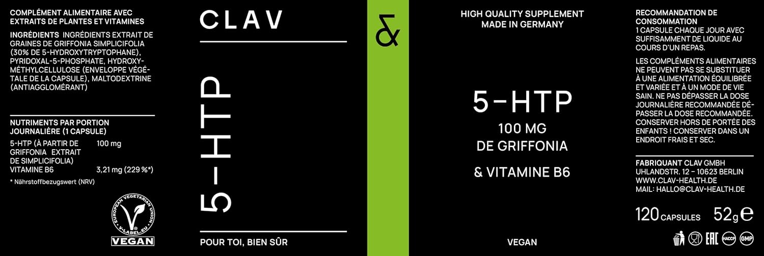 Griffonia 5HTP Complex - Extra Strong with 100mg Pure 5 HTP per Capsule + Vitamin B6-120 Nootropic Capsules - Reduces Stress & Anxiety - Griffonia Simplicifolia Seed Extract - Image 10