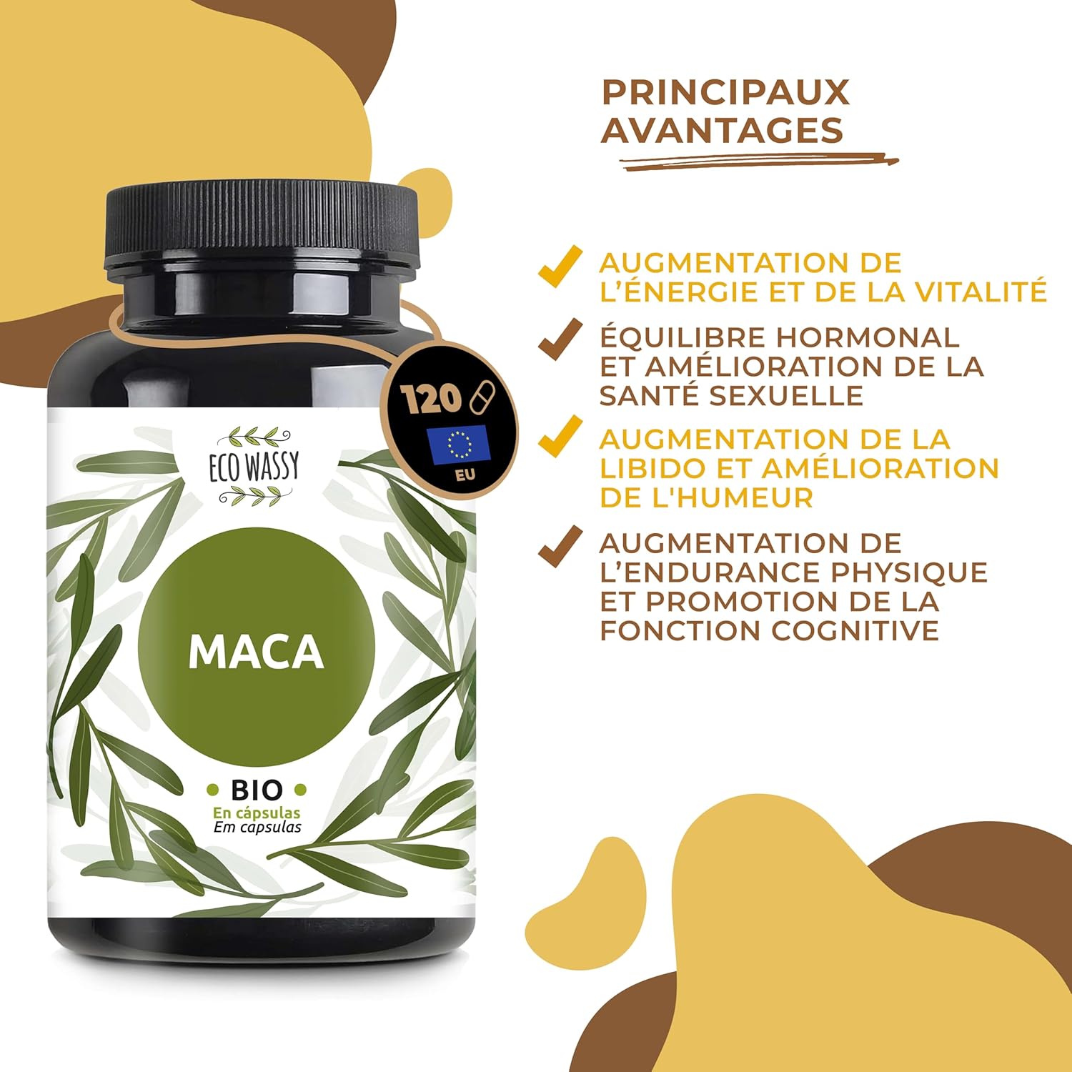 Maca Andean | 100% Pure and Natural Peruvian Maca Root. 120 Organic Capsules. No Additives. Increased Energy, Vitality and Performance. Helps the Immune System and Balance - Image 3