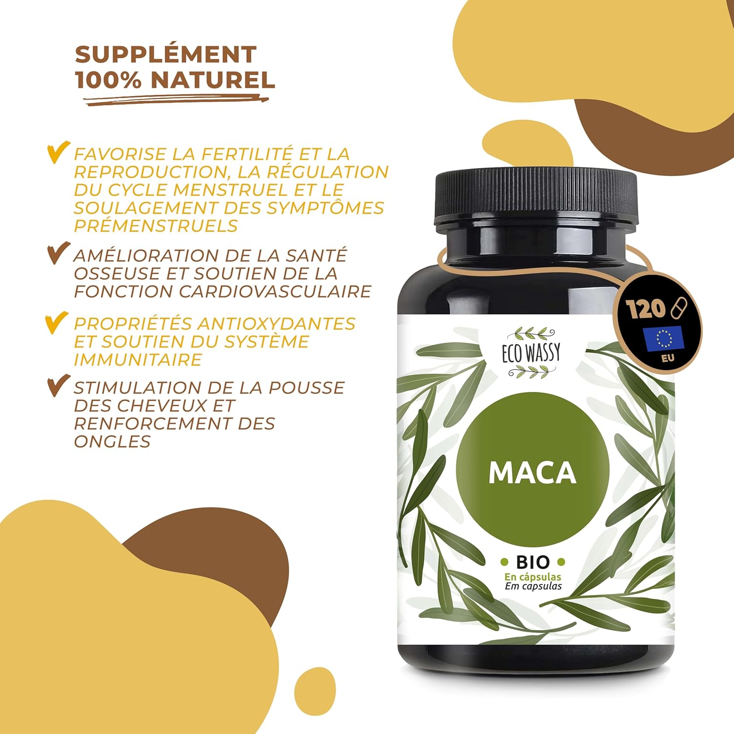 Maca Andean | 100% Pure and Natural Peruvian Maca Root. 120 Organic Capsules. No Additives. Increased Energy, Vitality and Performance. Helps the Immune System and Balance - Image 4