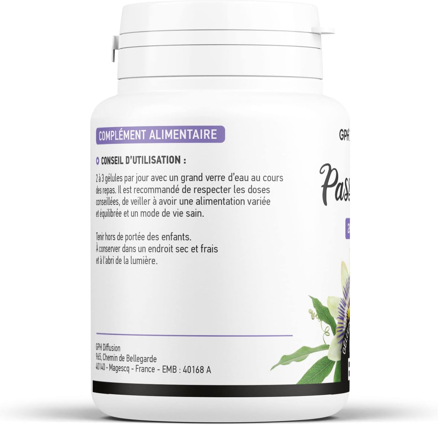Organic Passionflower 230 mg - 100 Vegetable Capsules - Image 3