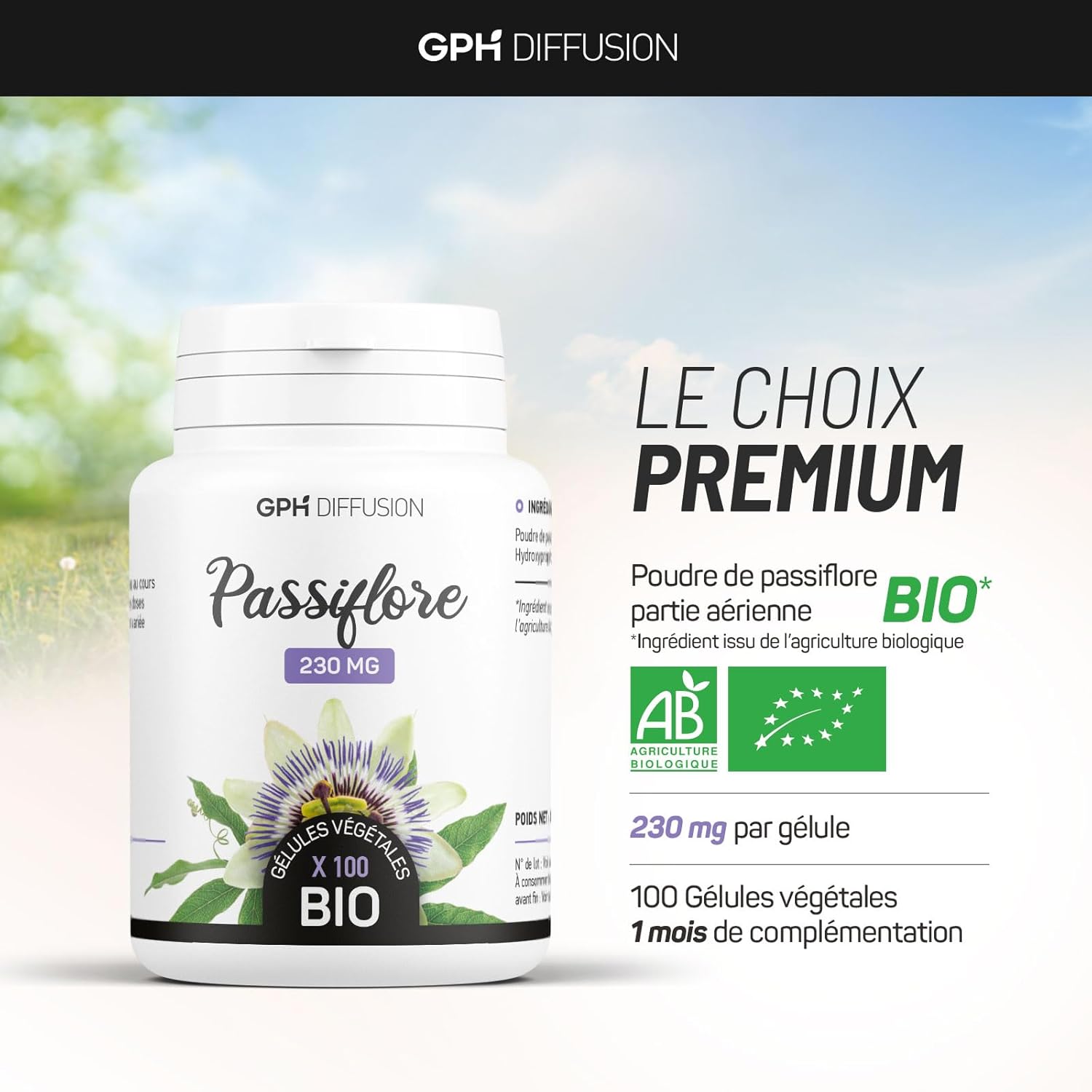 Organic Passionflower 230 mg - 100 Vegetable Capsules - Image 5