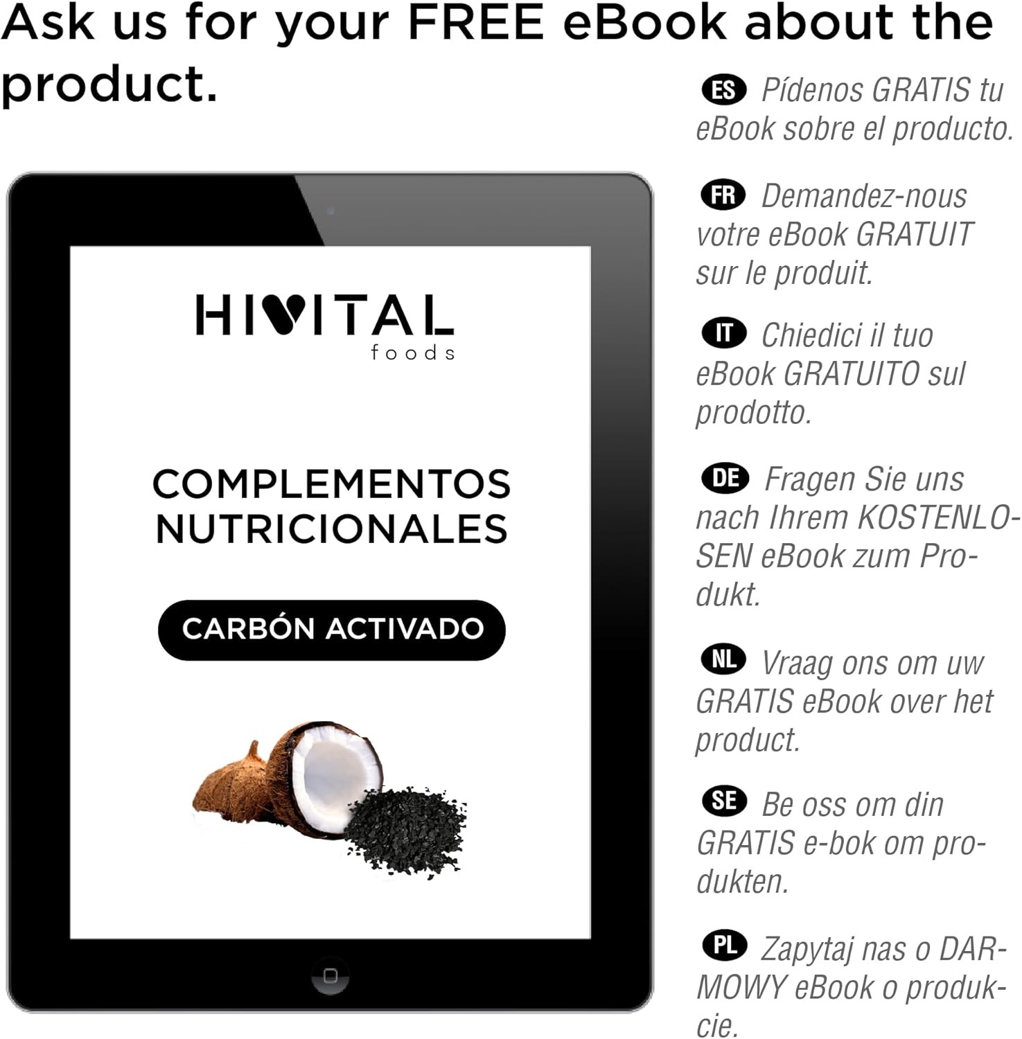 Activated Carbon 2400 mg. 240 vegan capsules for 4 months of treatment. Natural coconut activated charcoal with Fennel and Green Anise. Made in Europe by HIVITAL - Image 6