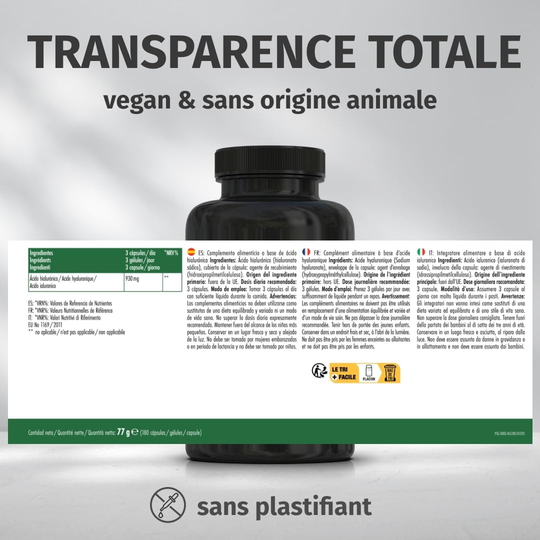 Hyaluronic acid capsules - 930 mg of hyaluronic acid per daily dose - 180 capsules for 2 months - Green Naturals - Image 6