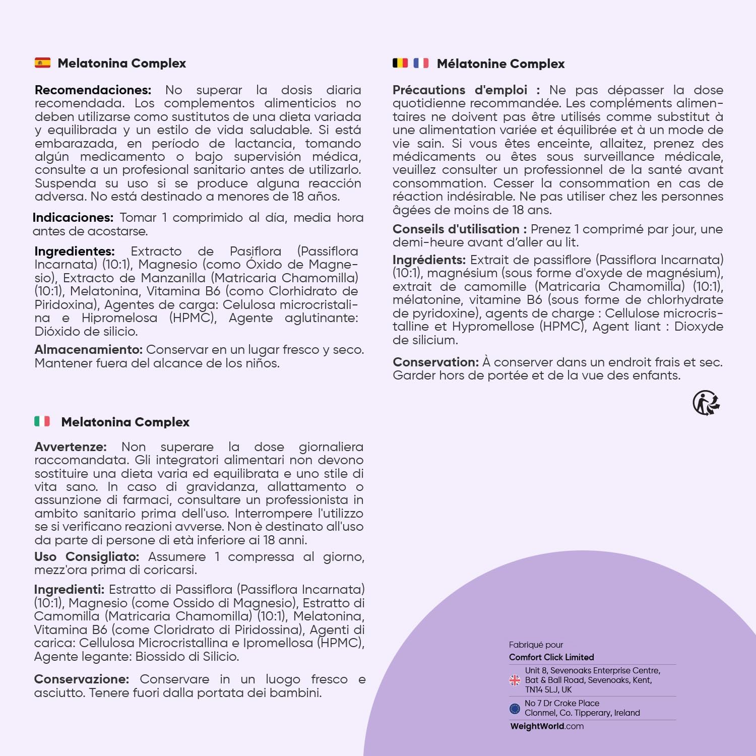 Melatonin 1.9mg 400 Vegan Tablets, Melatonin Complex with Magnesium, Vitamin B6, Passionflower and Chamomile for Adults, Travel Size No Addiction and Magnesium Stearate Free - Image 6