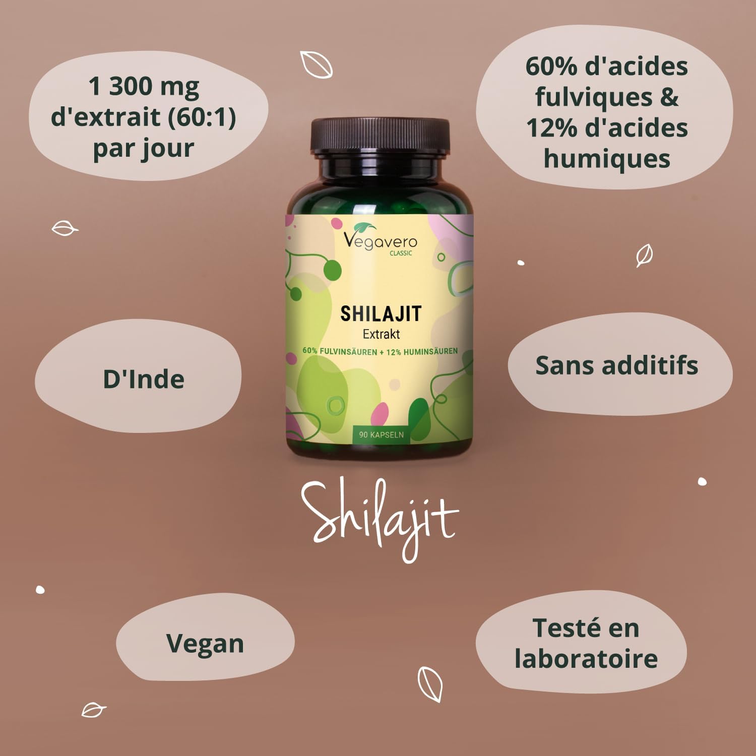 Shilajit Pure 78,000 mg Vegavero® | 60:1 Extract | 60% Fulvic Acids + 12% Humic | Himalayan Resin | Energy + Immunity + Antioxidant | 90 Capsules | Vegan & No Additives - Image 4