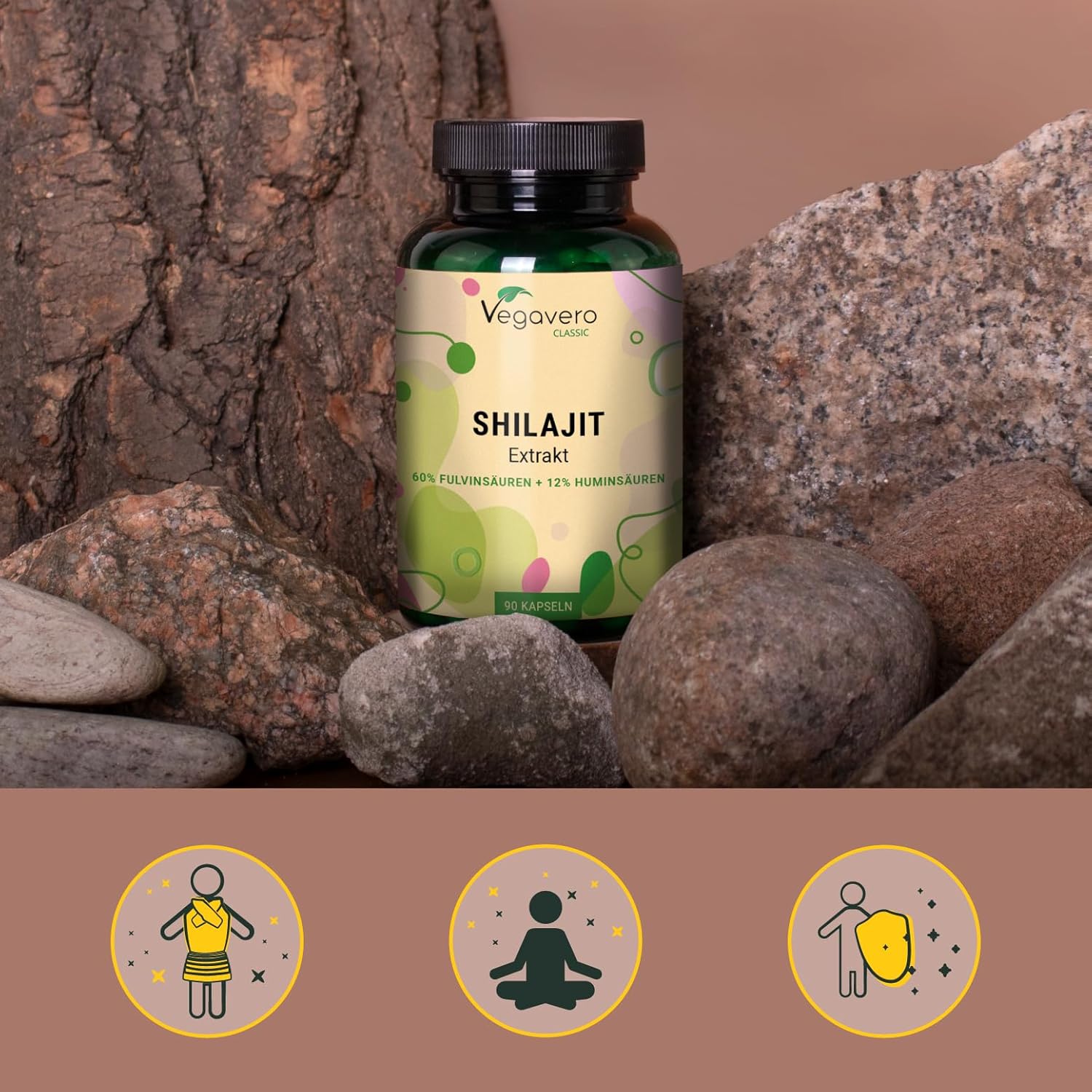 Shilajit Pure 78,000 mg Vegavero® | 60:1 Extract | 60% Fulvic Acids + 12% Humic | Himalayan Resin | Energy + Immunity + Antioxidant | 90 Capsules | Vegan & No Additives - Image 8