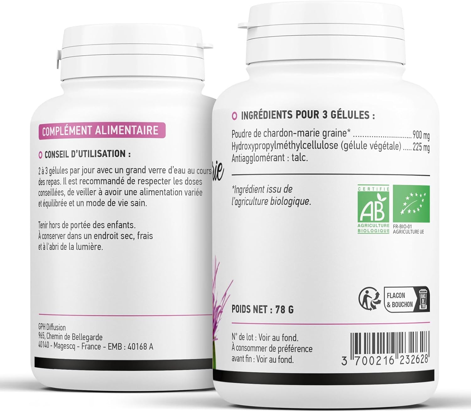 Organic Milk Thistle AB - 300mg - 200 Vegetable Capsules - Image 3