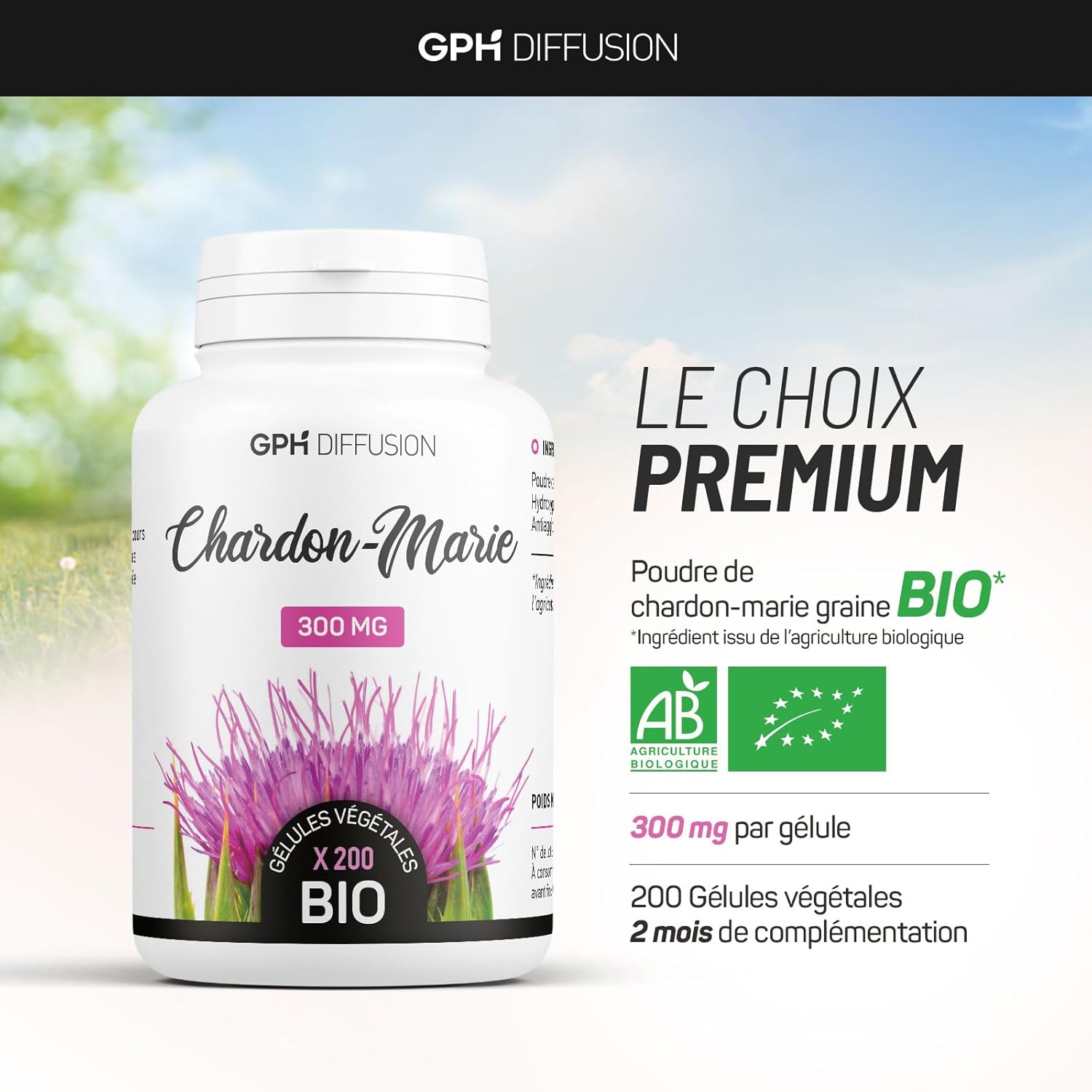 Organic Milk Thistle AB - 300mg - 200 Vegetable Capsules - Image 4