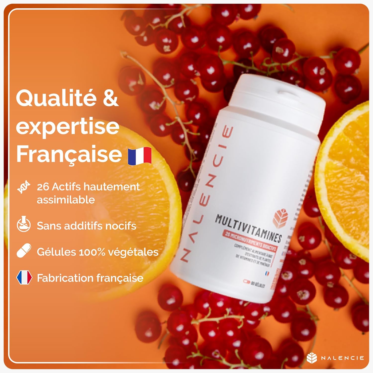 Multivitamins & Minerals - 26 Nutrients - Vitamins A B C D3 E + Magnesium, Zinc and Selenium - High Assimilation - 60 Vegan Capsules - For Women and Men - Made in France - Image 6