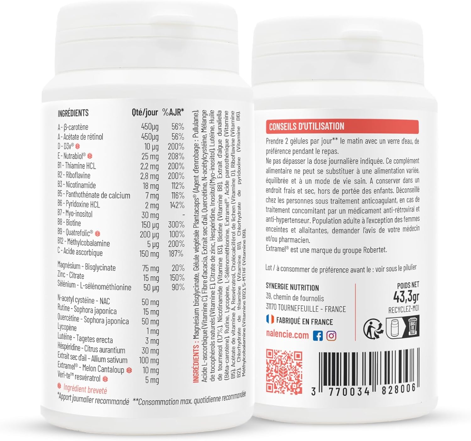 Multivitamins & Minerals - 26 Nutrients - Vitamins A B C D3 E + Magnesium, Zinc and Selenium - High Assimilation - 60 Vegan Capsules - For Women and Men - Made in France - Image 7