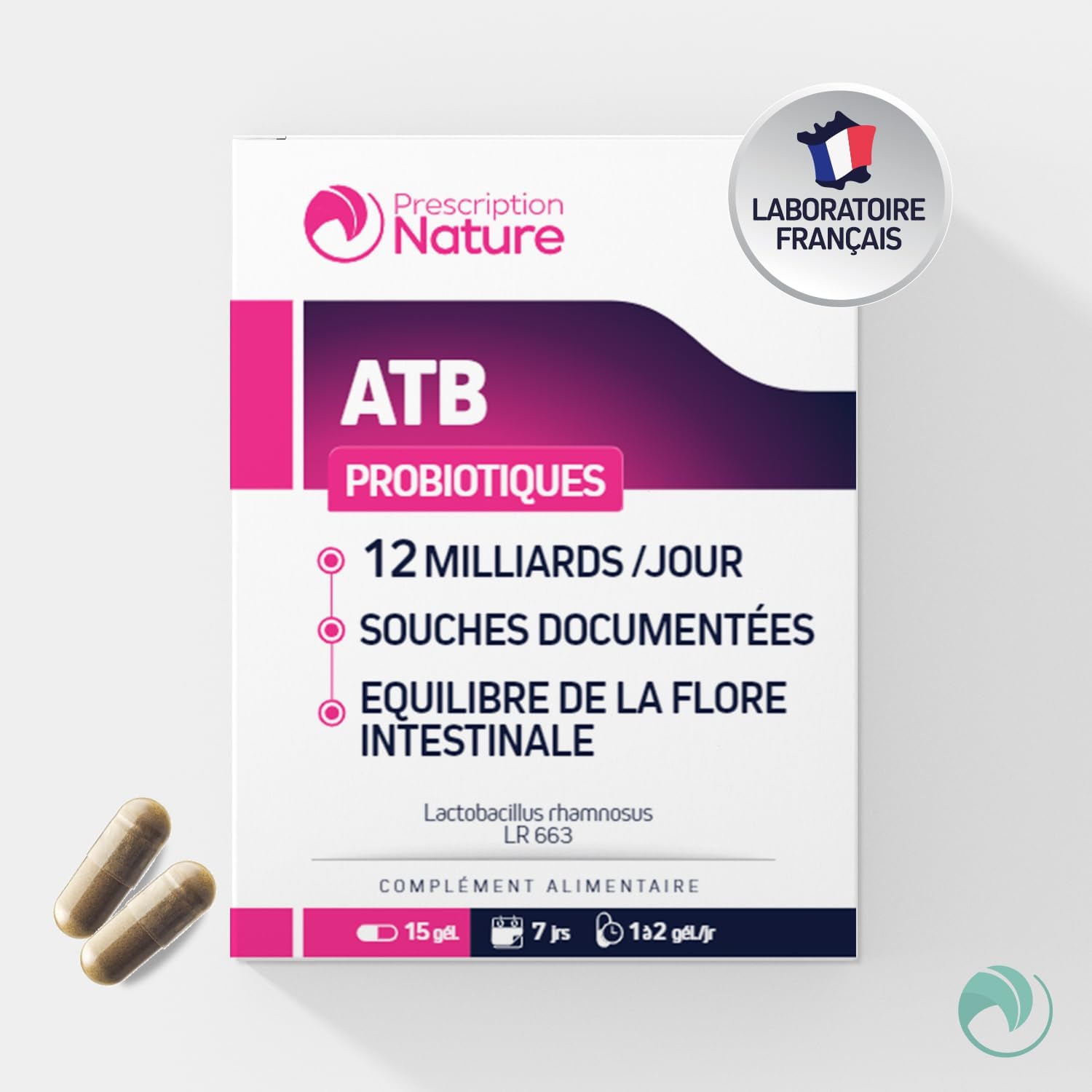 Prescription Nature - BIOTIC' ATB - Probiotic Food Supplement - Documented Strains, Vegetable Capsule - Made in France - 15 Capsules - Image 3
