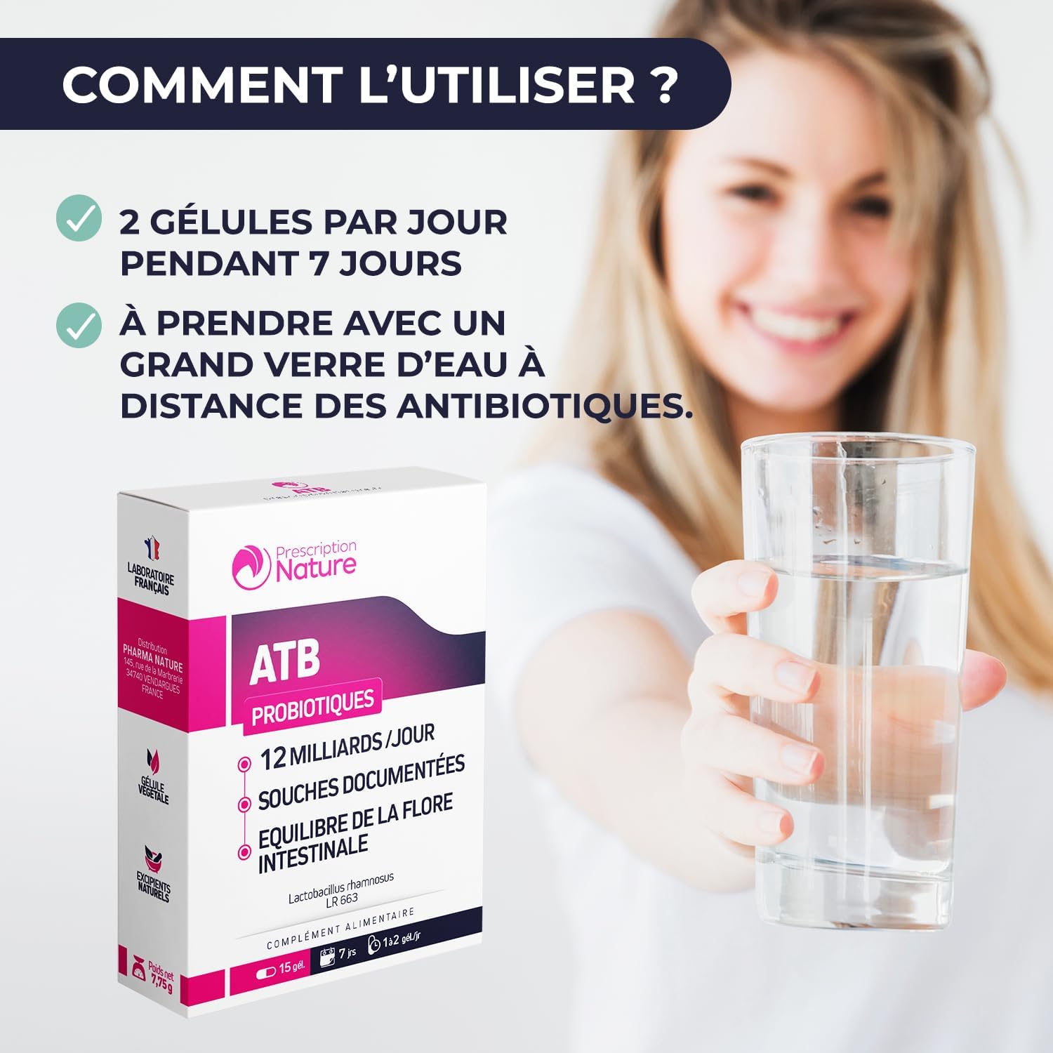 Prescription Nature - BIOTIC' ATB - Probiotic Food Supplement - Documented Strains, Vegetable Capsule - Made in France - 15 Capsules - Image 7