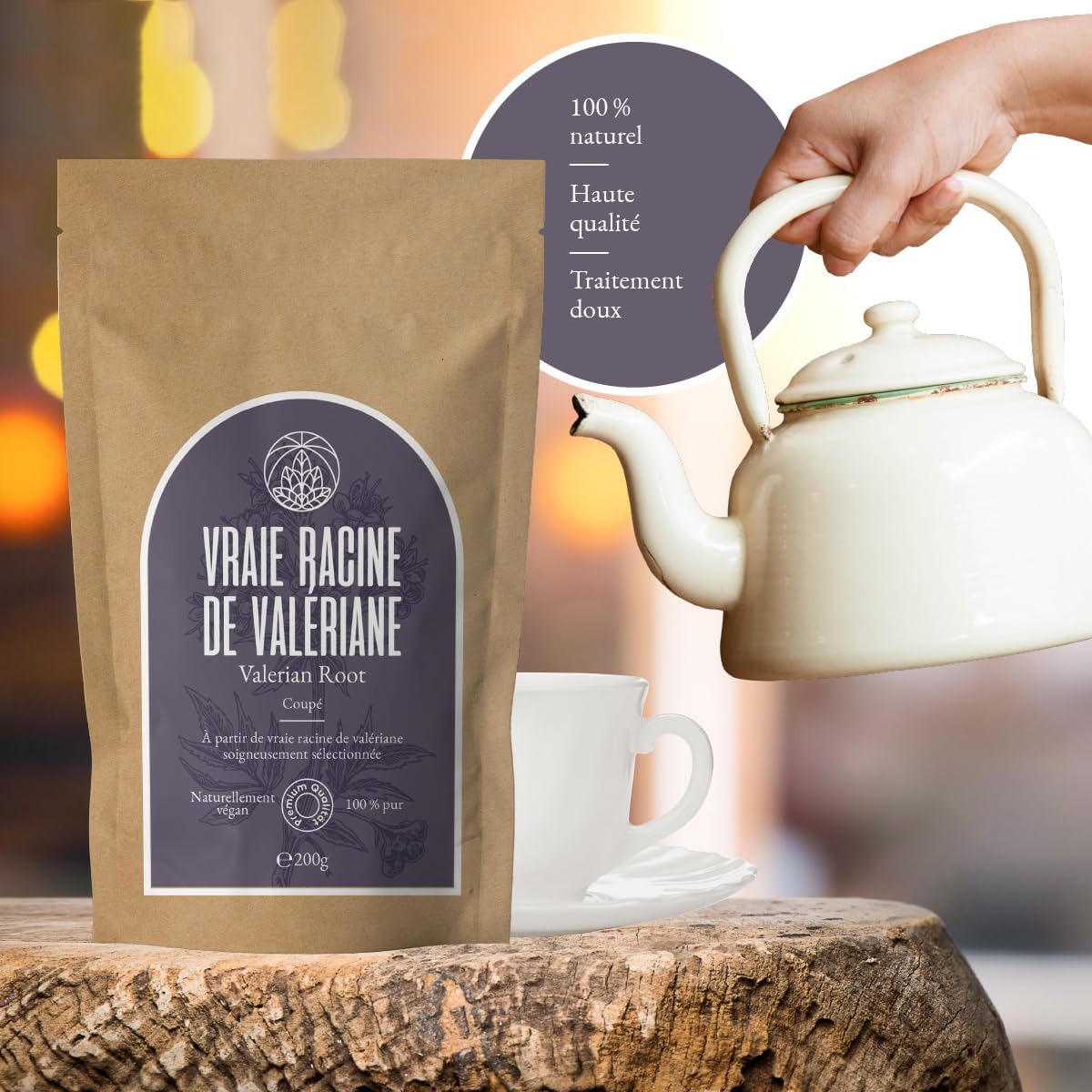 Monte Nativo Valerian Root Herbal Tea (200g) - Delicately Dried, Aromatic and Tasty Valerian Herbal Tea - 100% Pure and Natural - No Additives (Valeriana officinalis) - Image 4