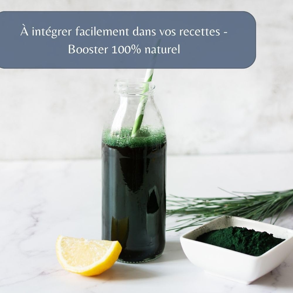 Spirulina Powder Organic Bulk - Natural Superfood, Rich in Protein, Fatigue and Appetite - Arthrospira Platensis with a Sweet Flavour - Organic Farming, Vegan - Bag 100g - Image 5
