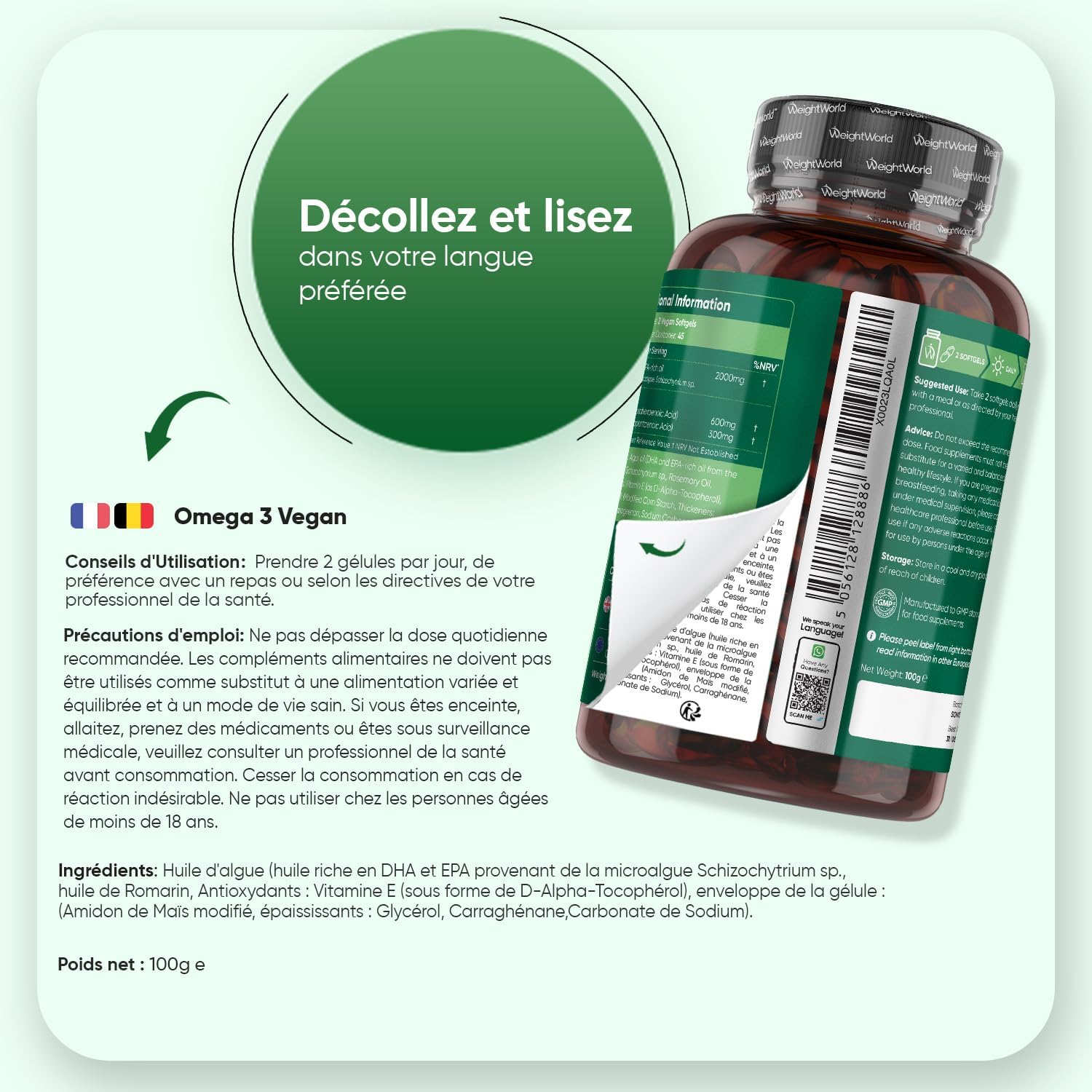 Omega 3 Vegan Seaweed Oil in Capsules 2000mg Omega 3 Dha Epa 90 Soft Capsules Vegan Alternatives to Fish Oil (Fish Oil) and Krill Oil Non-GMO Gluten Free Lactose Free - Image 5