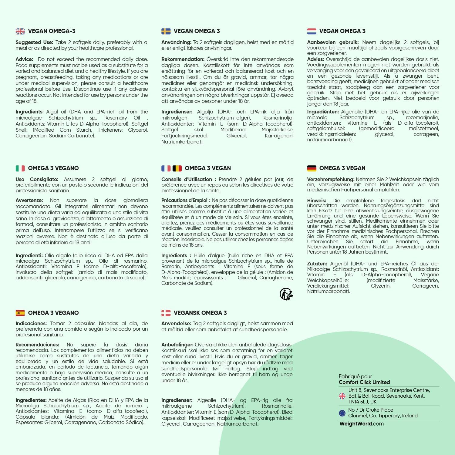 Omega 3 Vegan Seaweed Oil in Capsules 2000mg Omega 3 Dha Epa 90 Soft Capsules Vegan Alternatives to Fish Oil (Fish Oil) and Krill Oil Non-GMO Gluten Free Lactose Free - Image 6