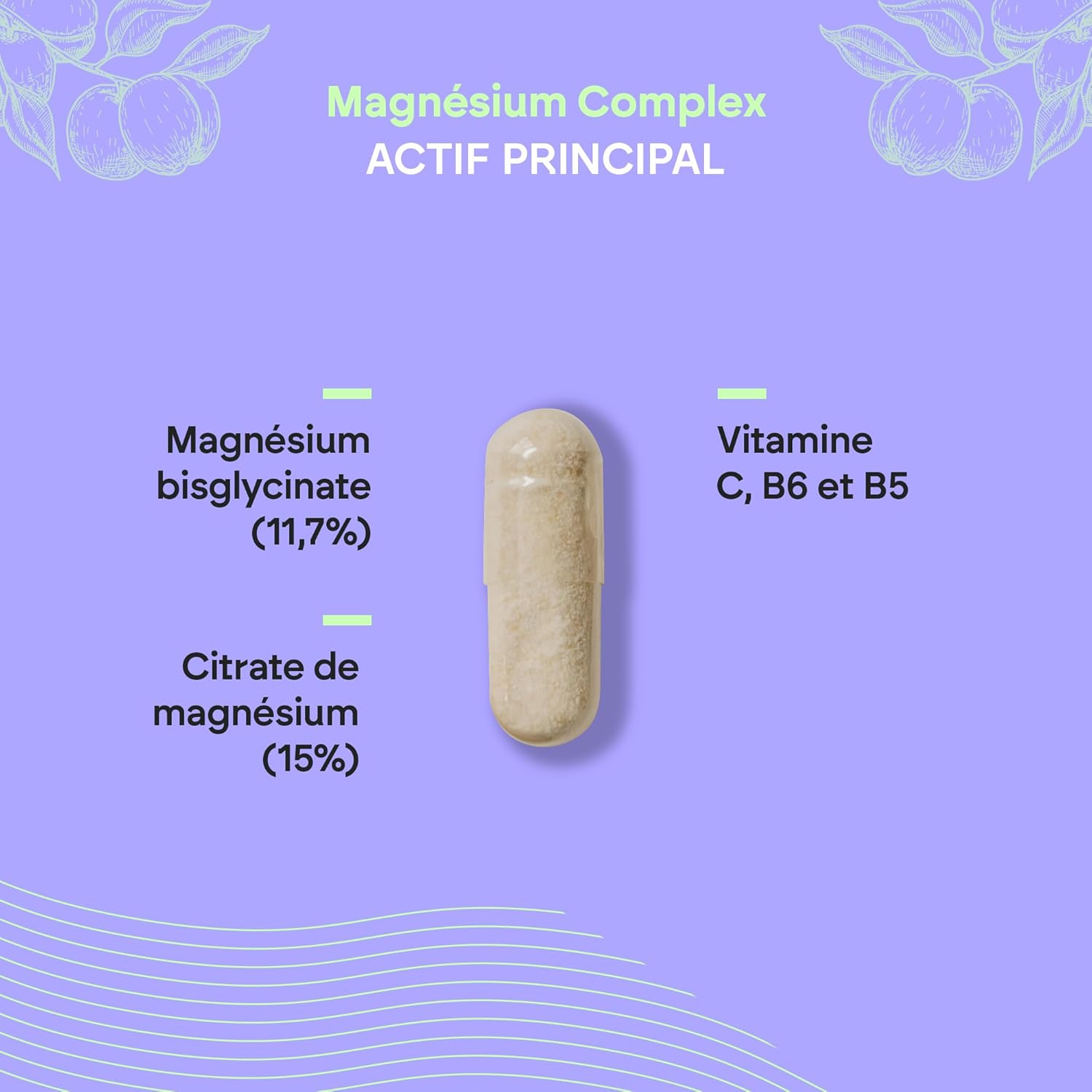 Magnesium Bisglycinate + Citrate - 2145mg - Vitamin B5 B6 C - Fatigue - Bisglycinate + Magnesium Citrate - 120 Vegan Capsules Nutralie - Image 5