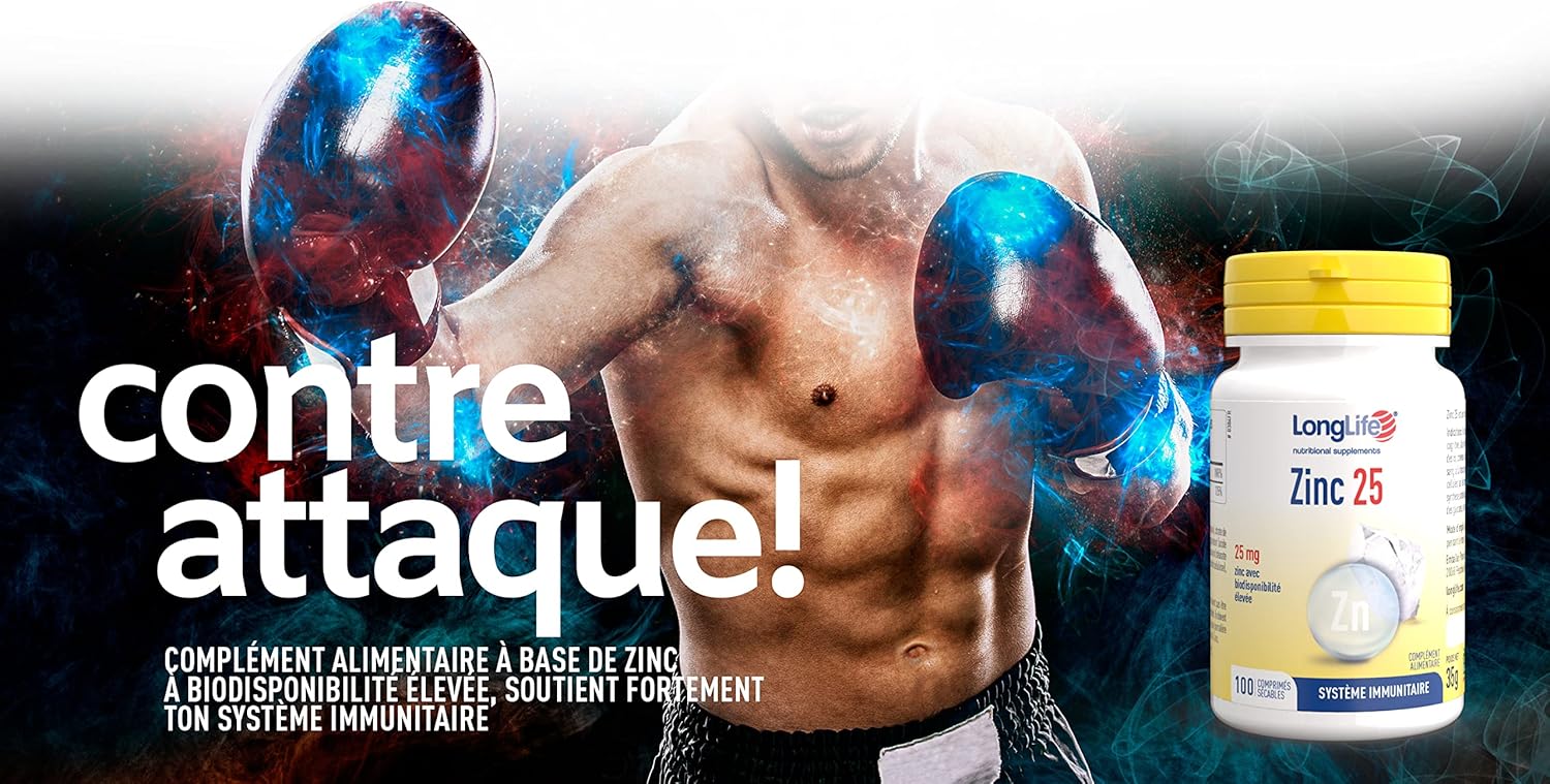 LongLife® Zinc 25 | High Dosage 25mg Zinc with High Bioavailability | Over 100 Days of Treatment | Immune Defenses, Strengthens Skin & Bone | Vegan & Gluten Free - Image 4